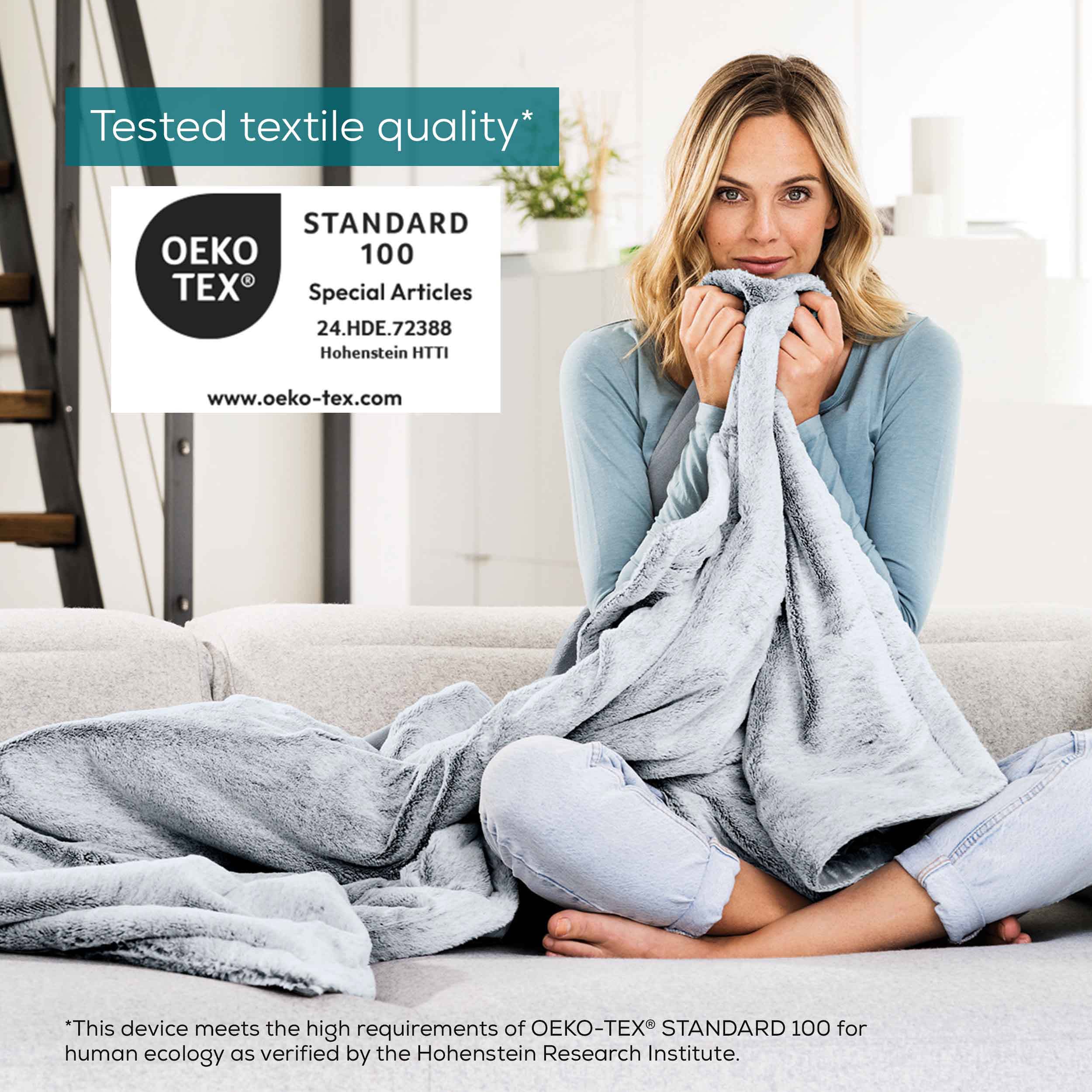 Beurer HD 75 Nordic Varmeteppe, Grå, 1 stk.