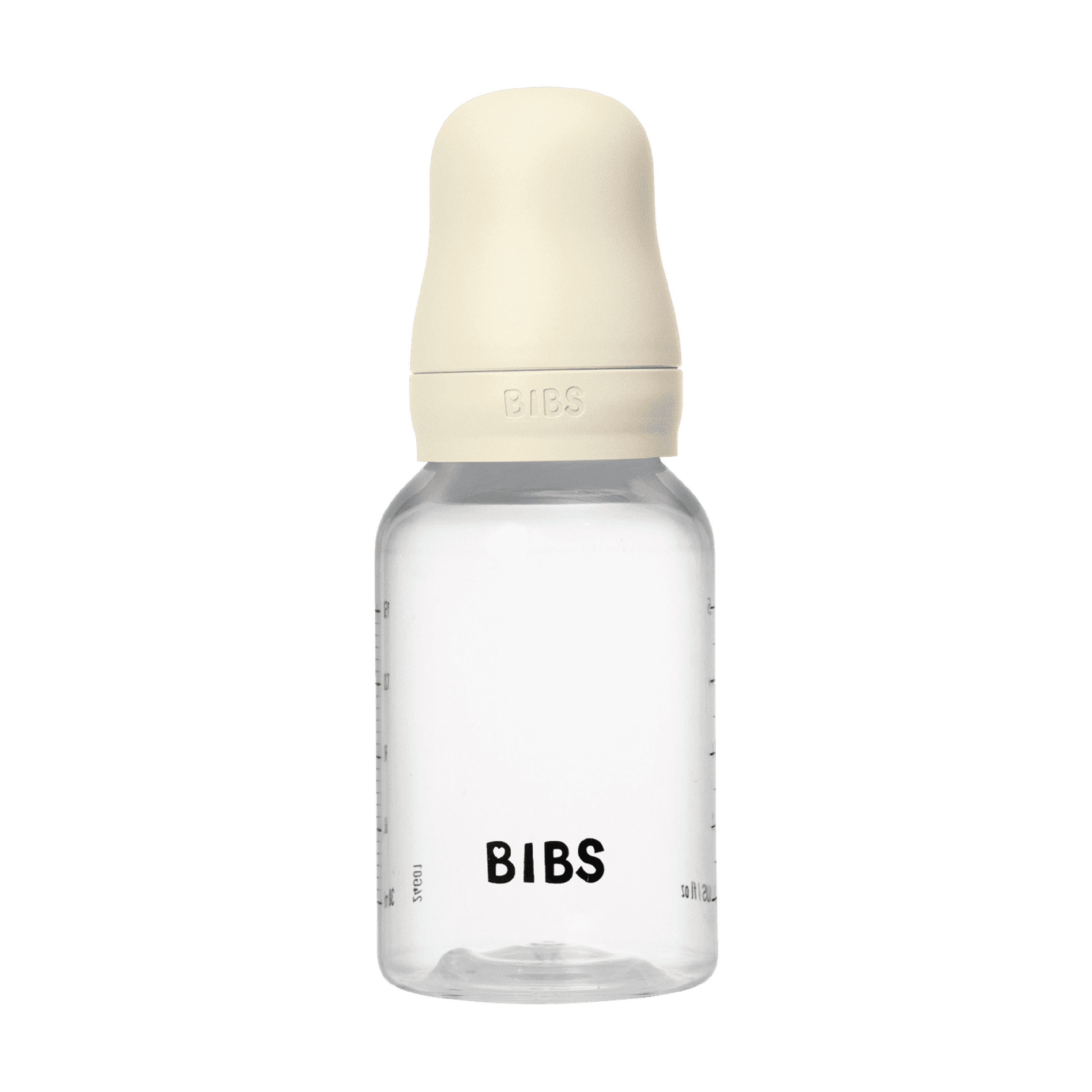 BIBS Baby Bottle Round Latex Tåteflaske, Ivory, 150 ml