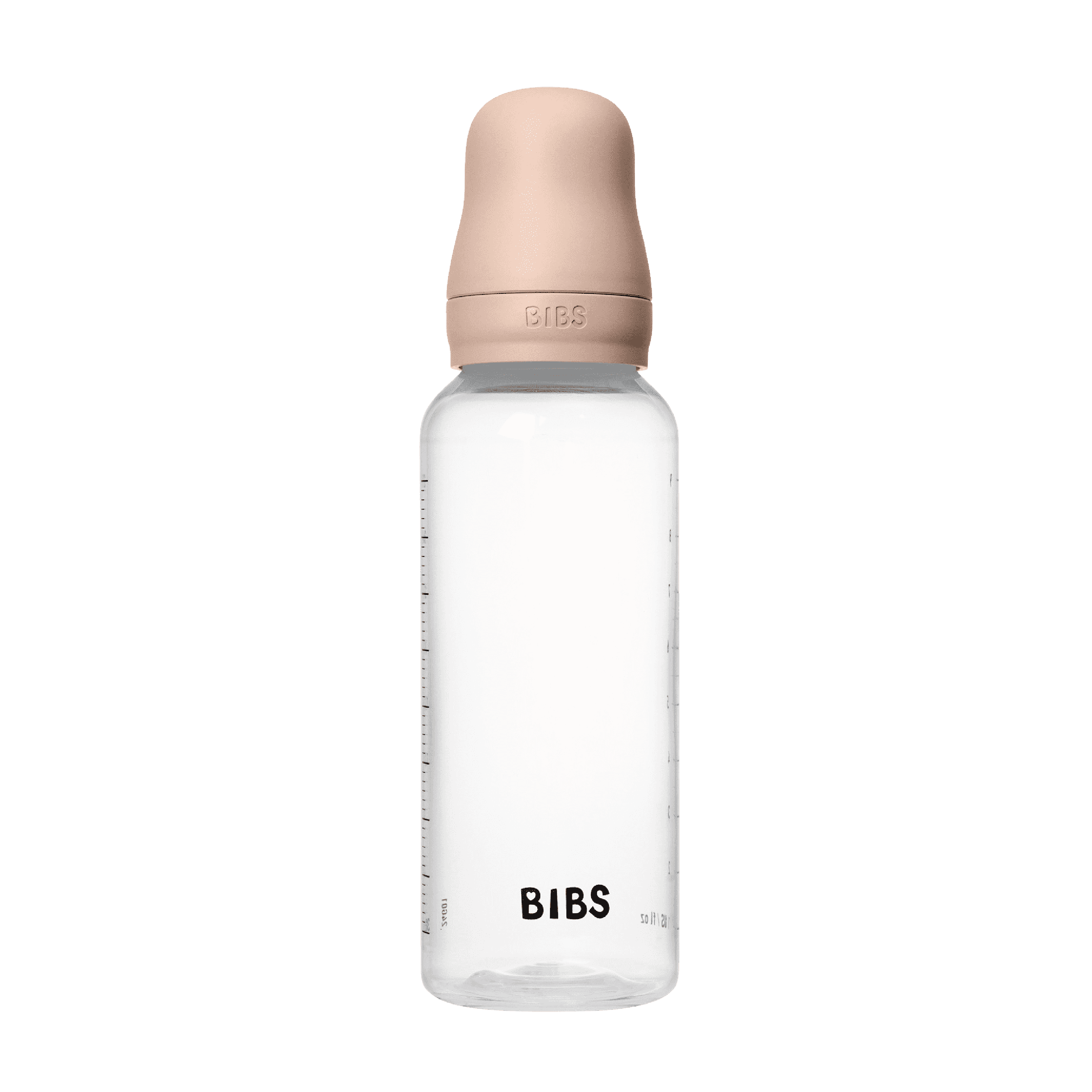 BIBS Baby Bottle Round Silicone Tåteflaske, Blush, 270 ml