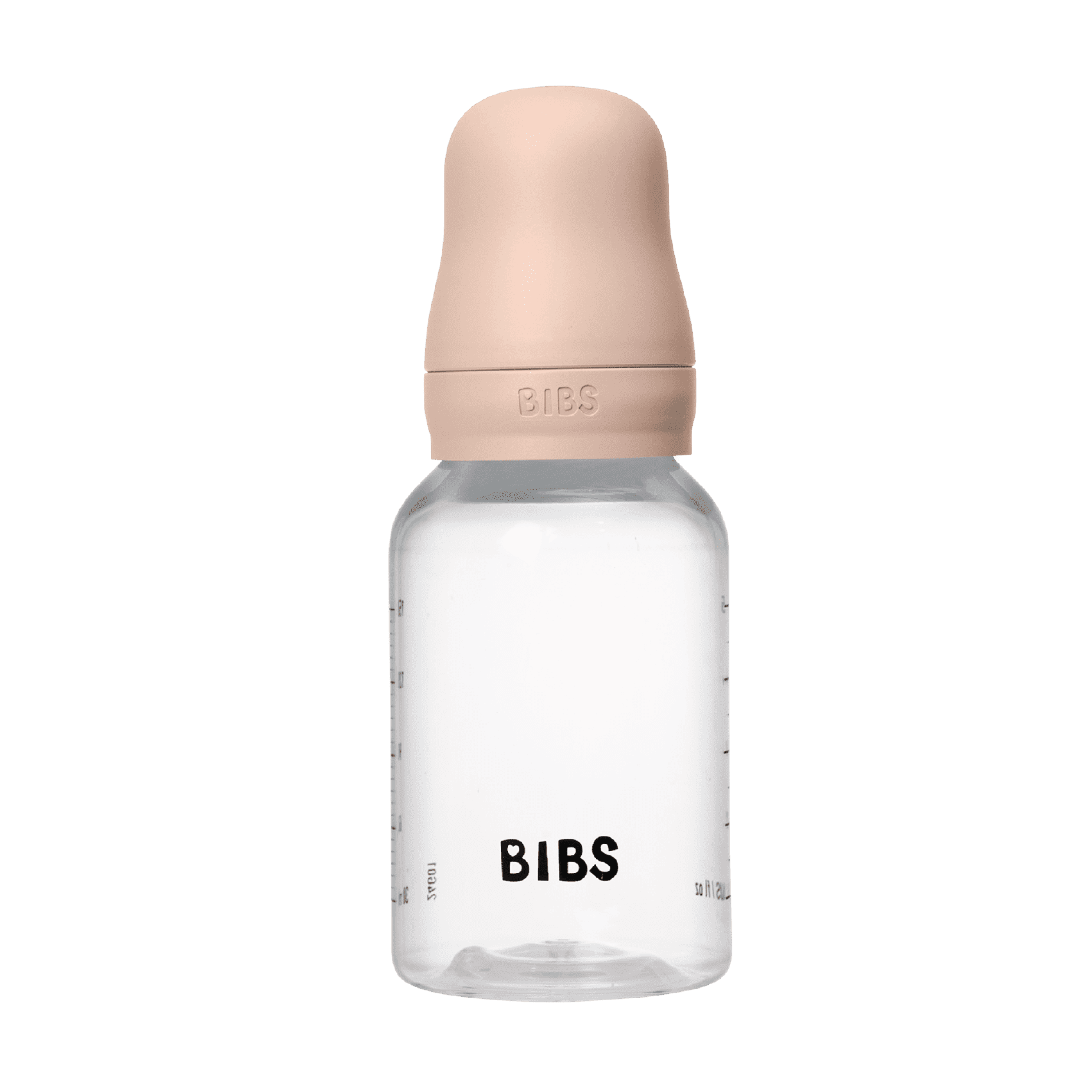 BIBS Baby Bottle Round Silicone Tåteflaske, Blush, 150 ml