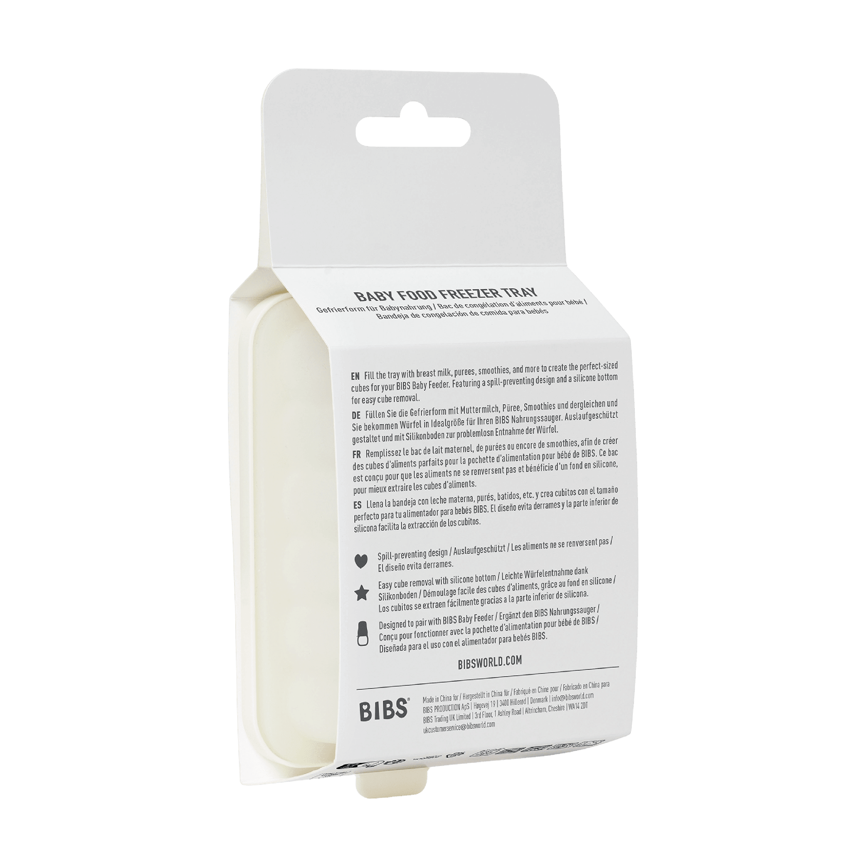 BIBS Baby Food Freezer Tray, Ivory, 1 stk.