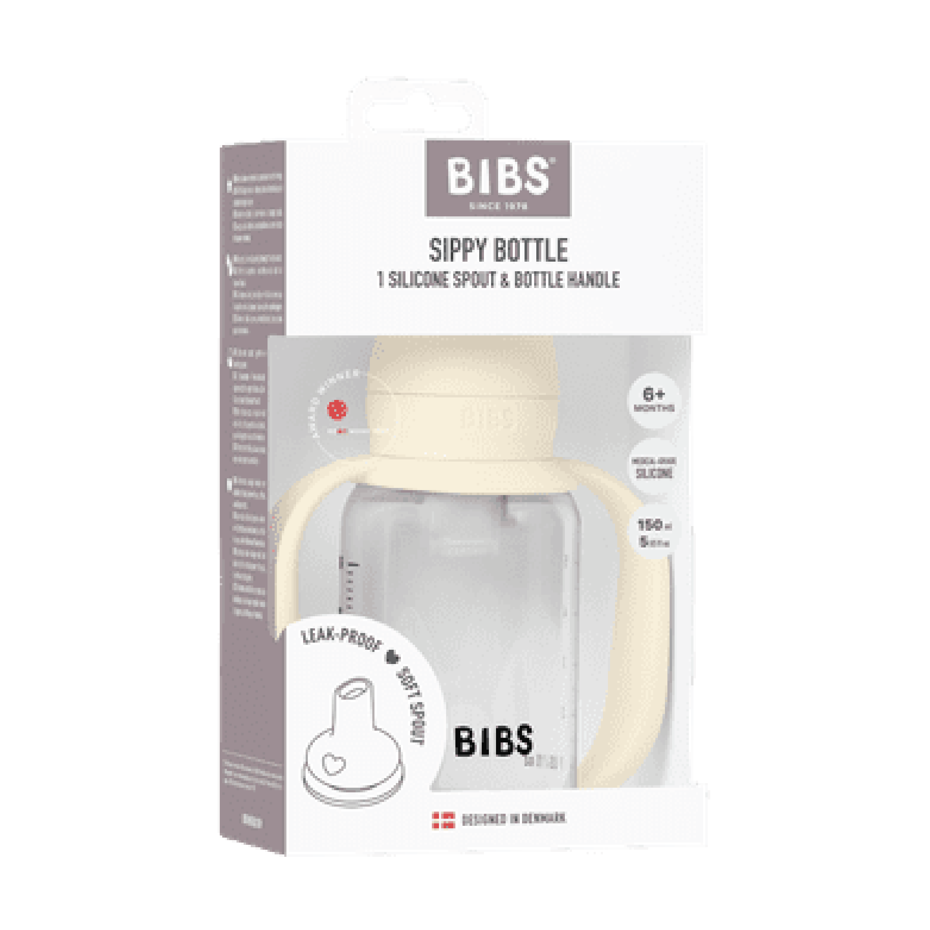 BIBS Baby Sippy Bottle Spout Silicone, Ivory, 150 ml