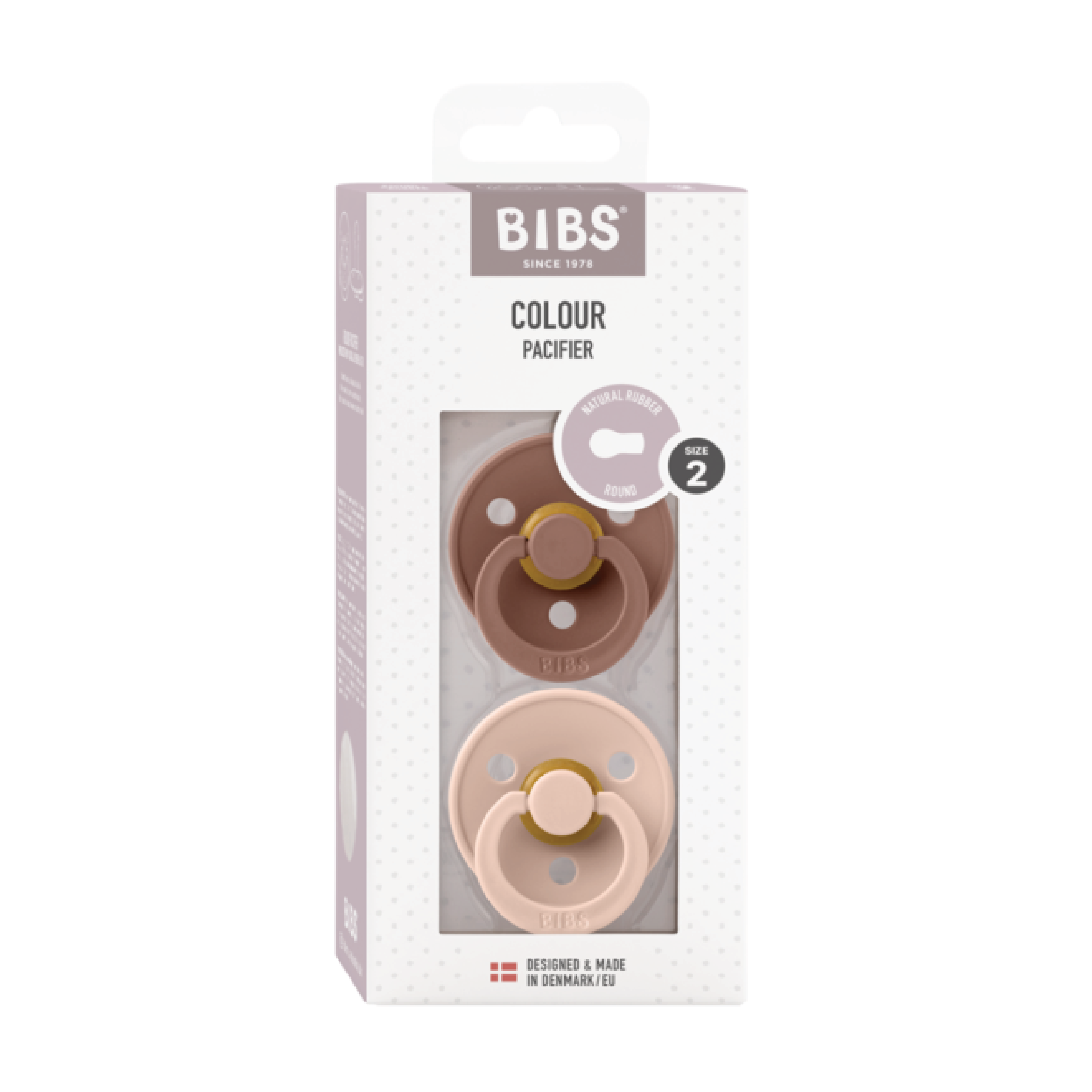 BIBS Colour Latex Smokk Str. 2, 6-18 mnd, woodchuck/blush, 2 stk.