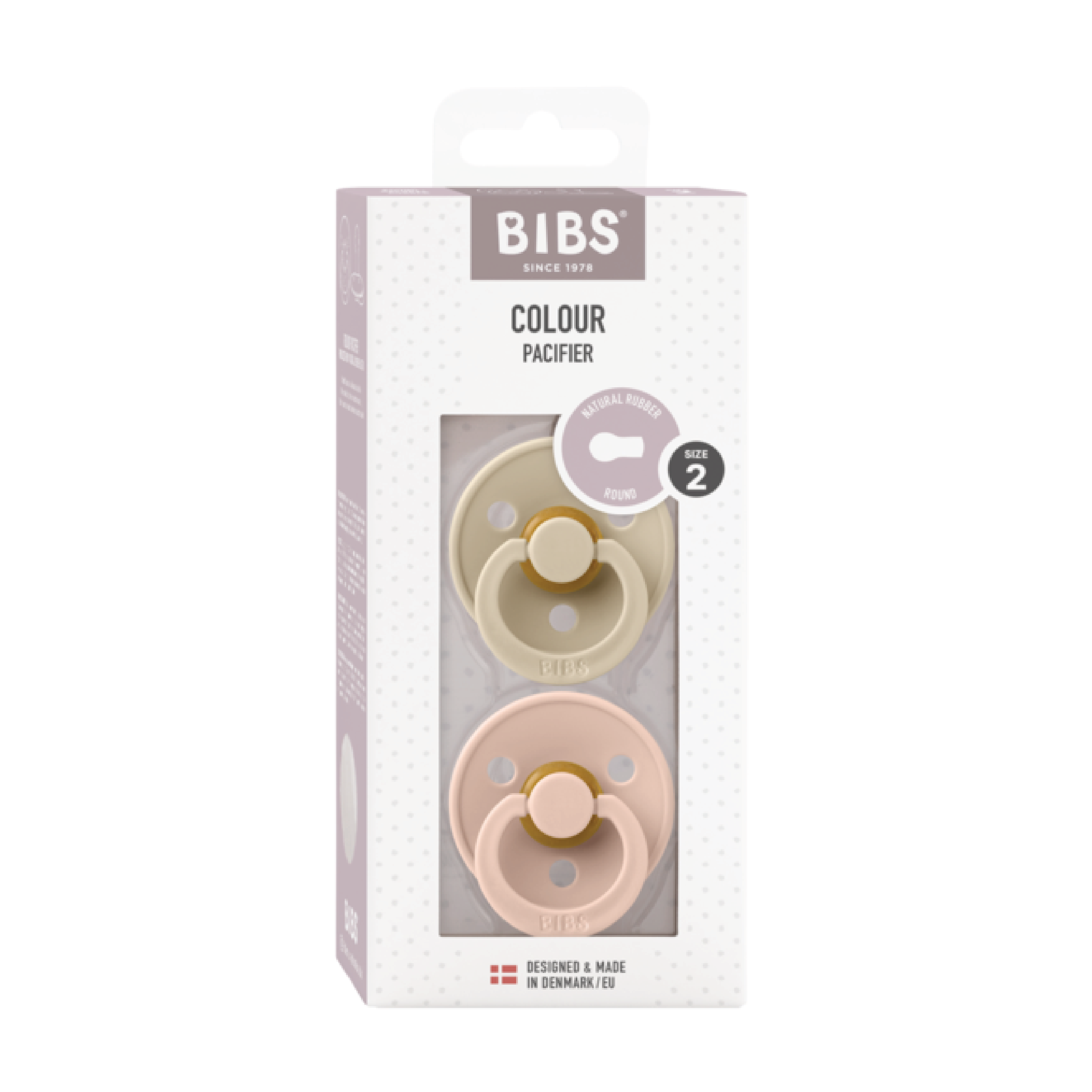 BIBS Colour Latex Smokk Str. 2, 6-18 mnd, vanilla/blush, 2 stk.