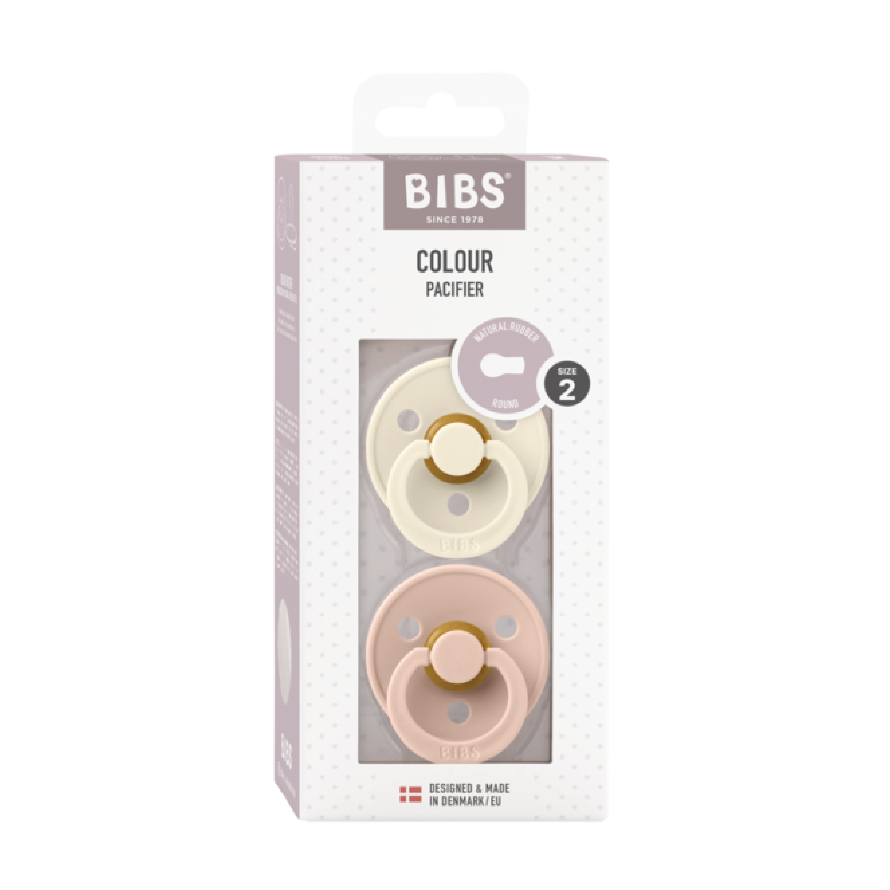 BIBS Colour Latex Smokk Str. 2, 6-18 mnd, ivory/blush, 2 stk.