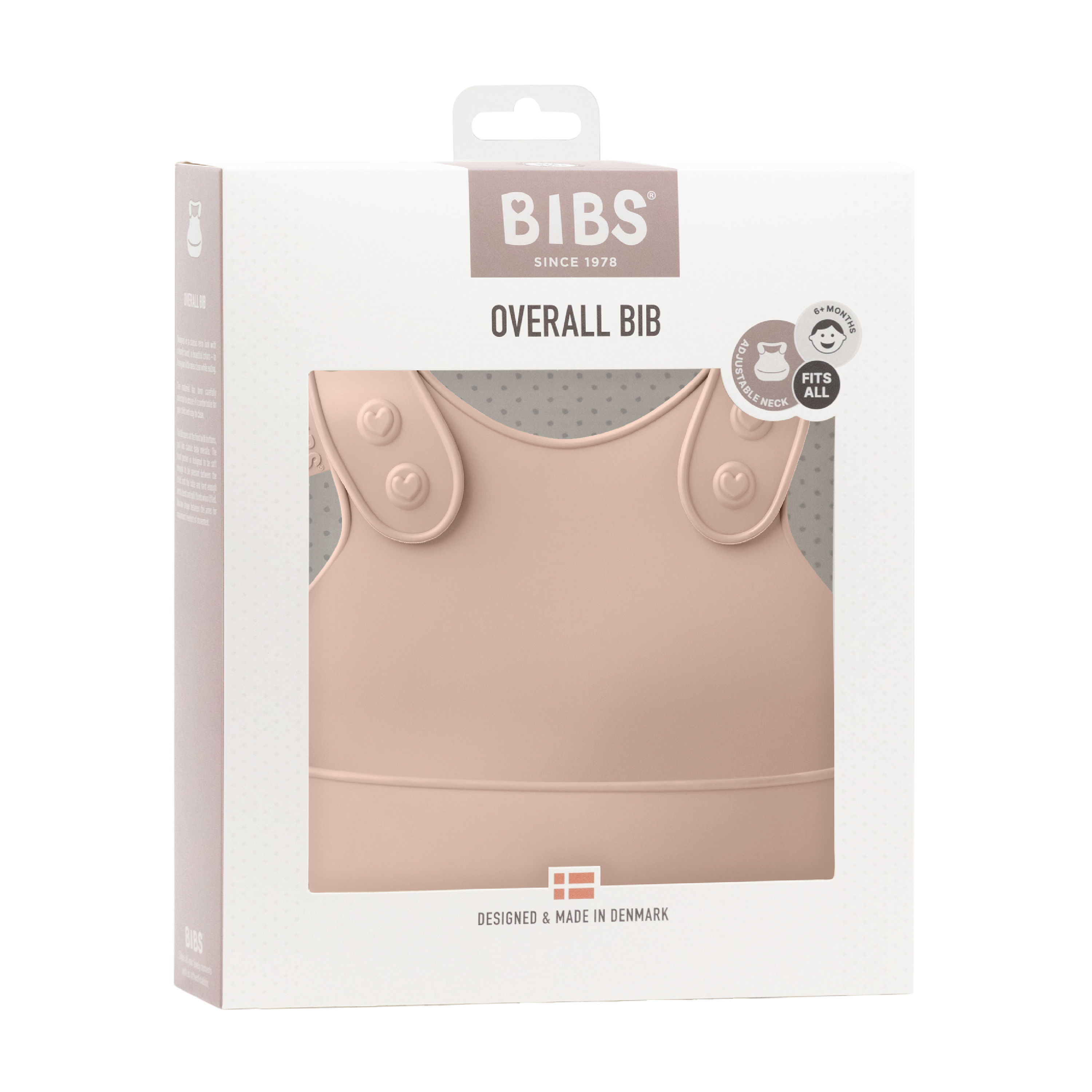 BIBS Dinner Bib Silikonsmekke, Lyserosa, 1 stk.