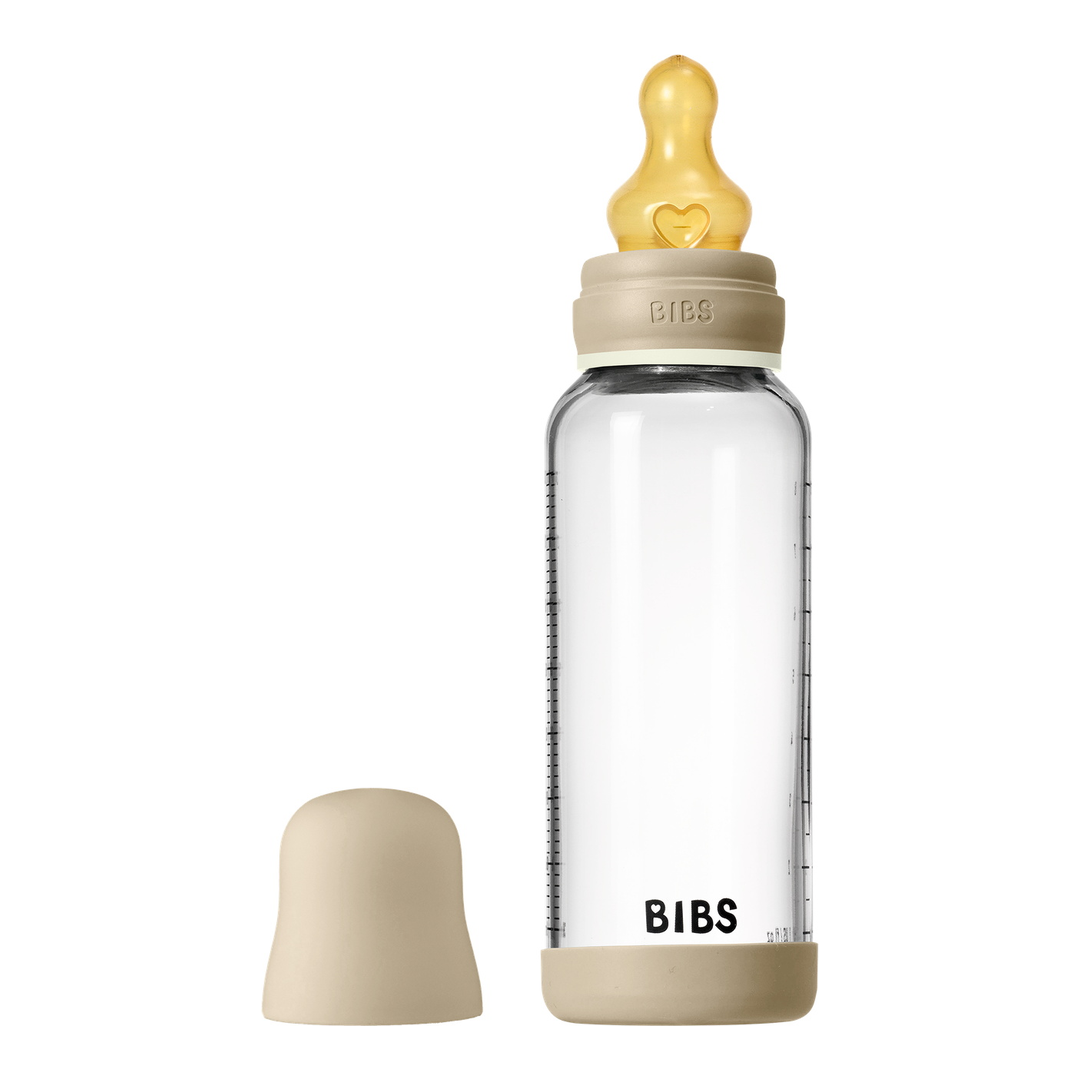 BIBS Glow Tåteflaske i glass , Vanilla GLOW, 240 ml