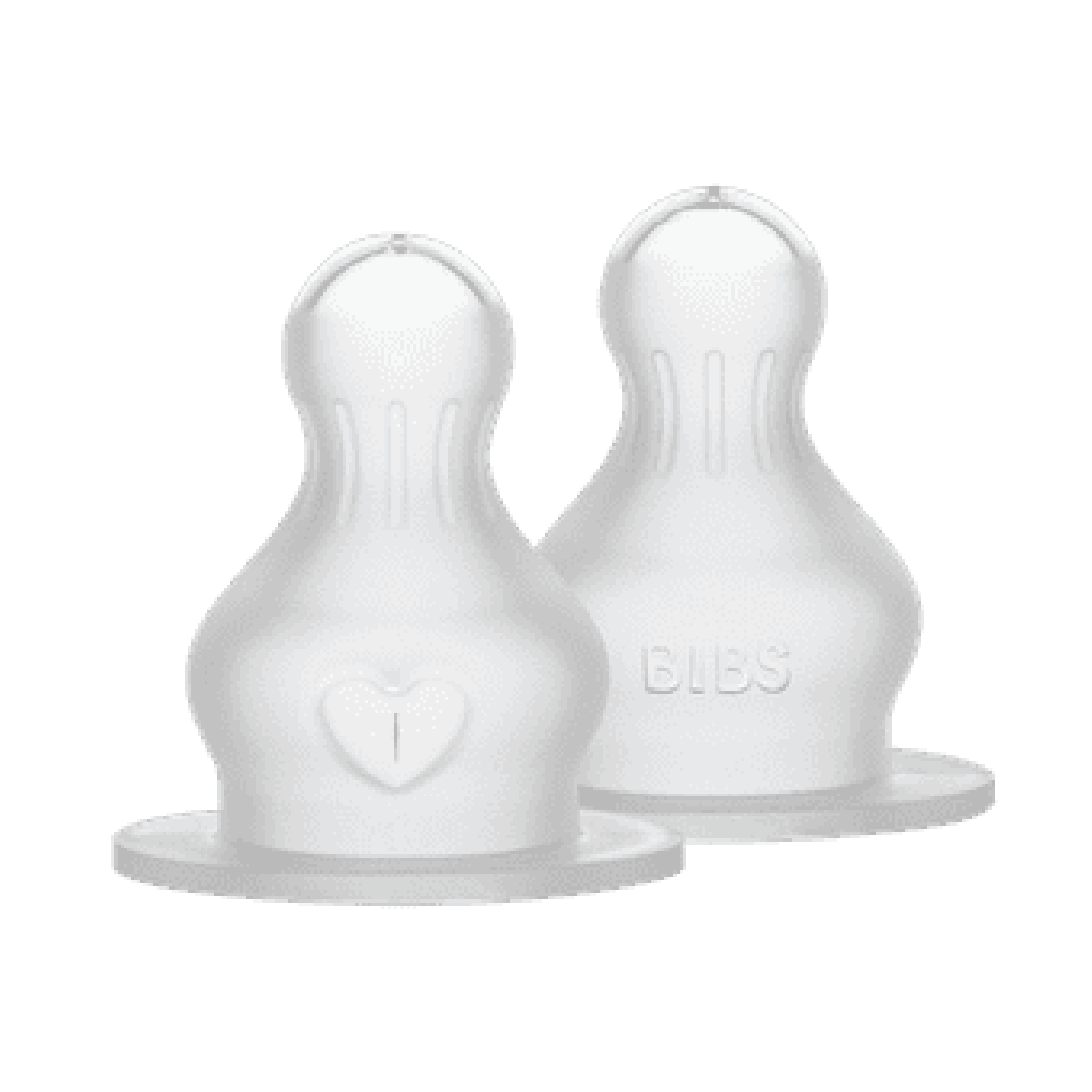 BIBS Grow and Flow Round Silicone Tåteflaske Sett, 2 mnd +, ivory, 1 sett