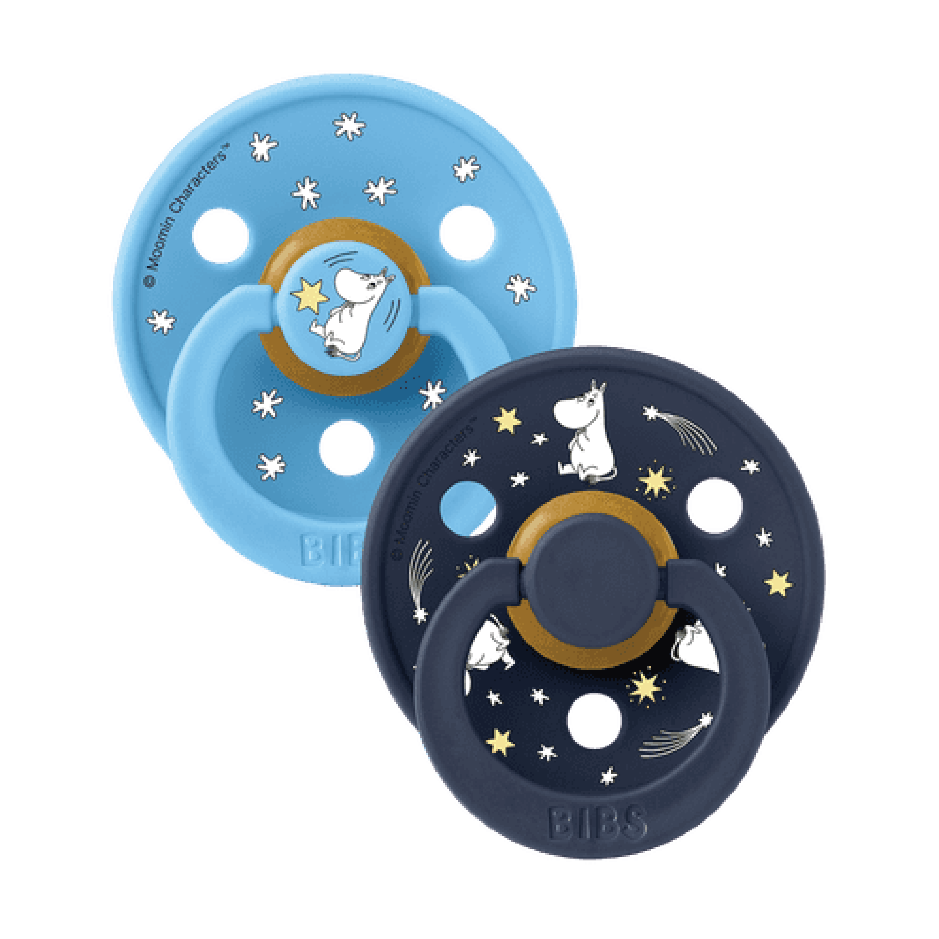 BIBS Moomin Colour Good Night Latex Smokk Str. 1, 0-6 mnd, breeze mix, 2 stk.