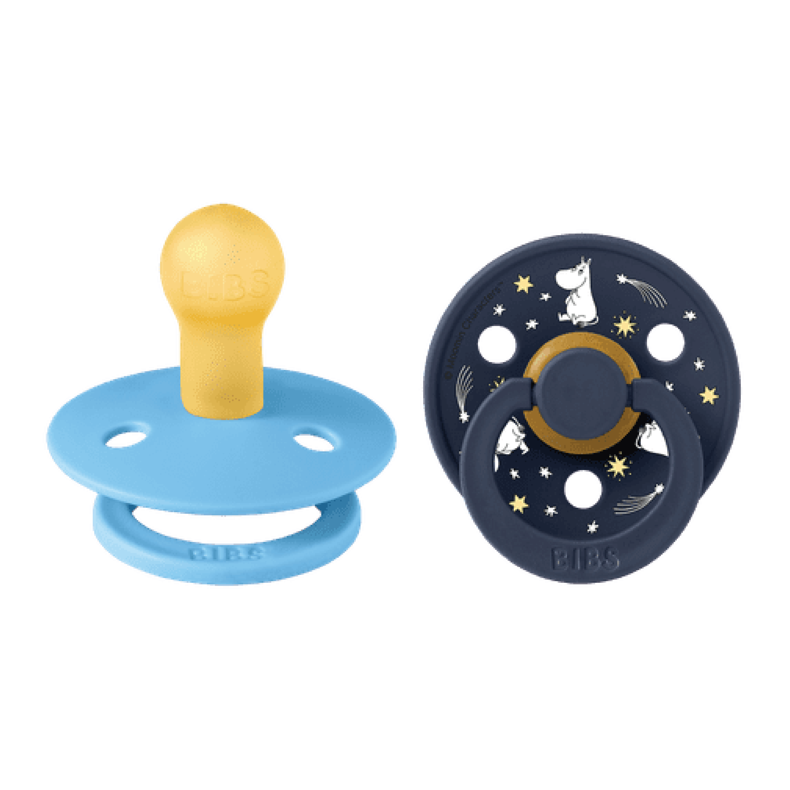 BIBS Moomin Pacifier Colour Good Night Latex Str. 1, 0-6 mnd, breeze mix, 2 stk.