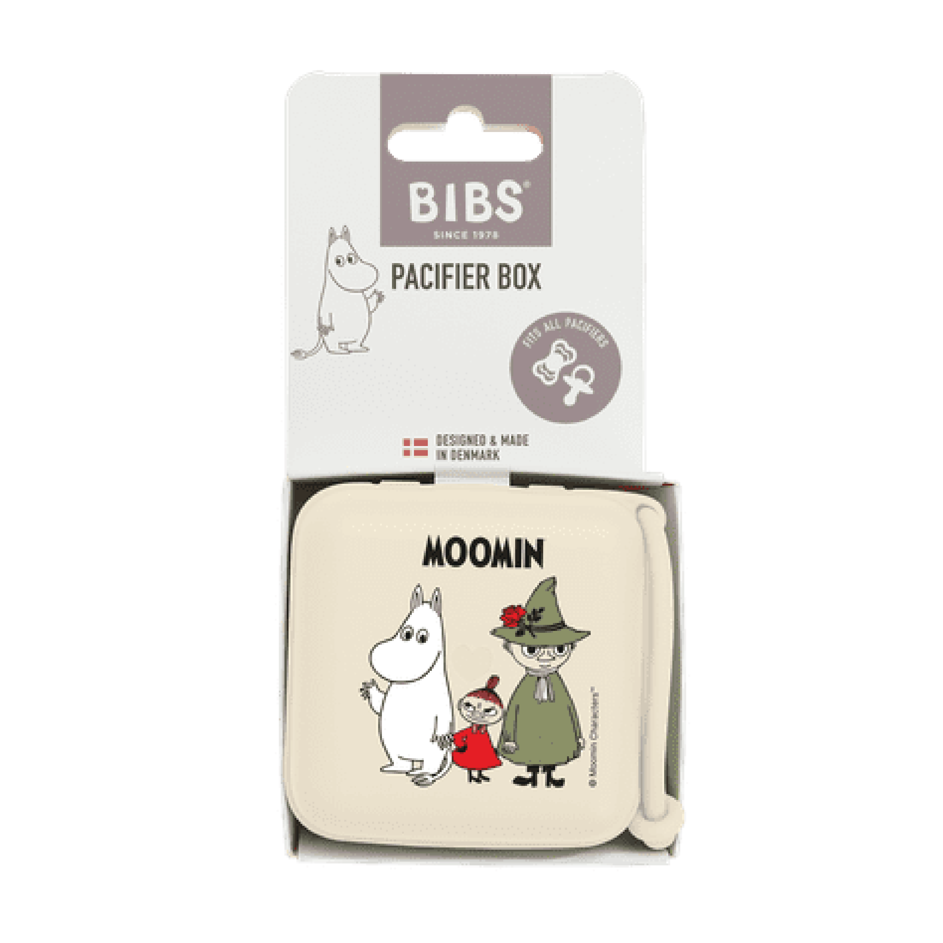 BIBS Moomins Pacifier Box Ivory, Ivory, 1 stk.