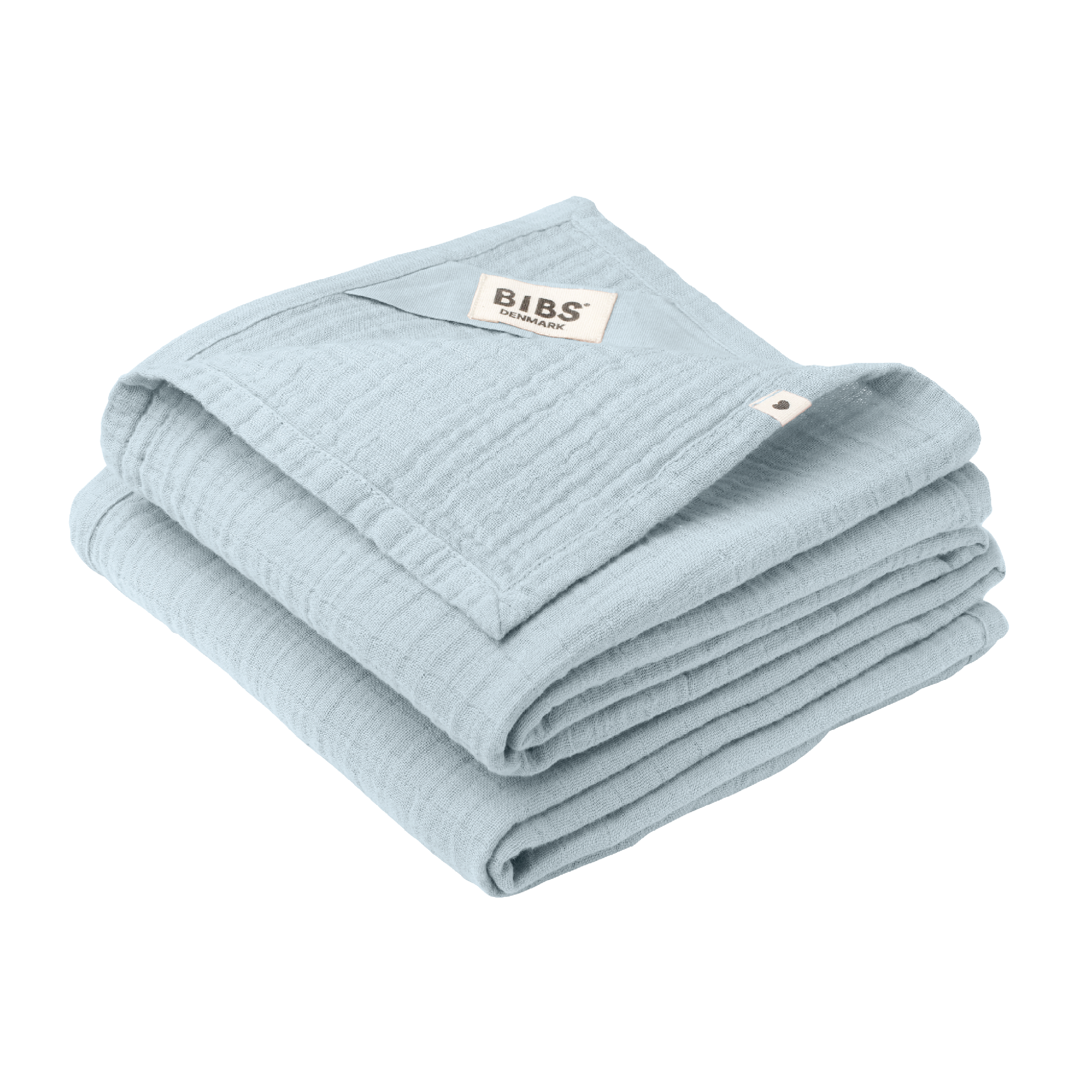 BIBS Musselin Gulpeklut, Baby Blue, 2 stk.