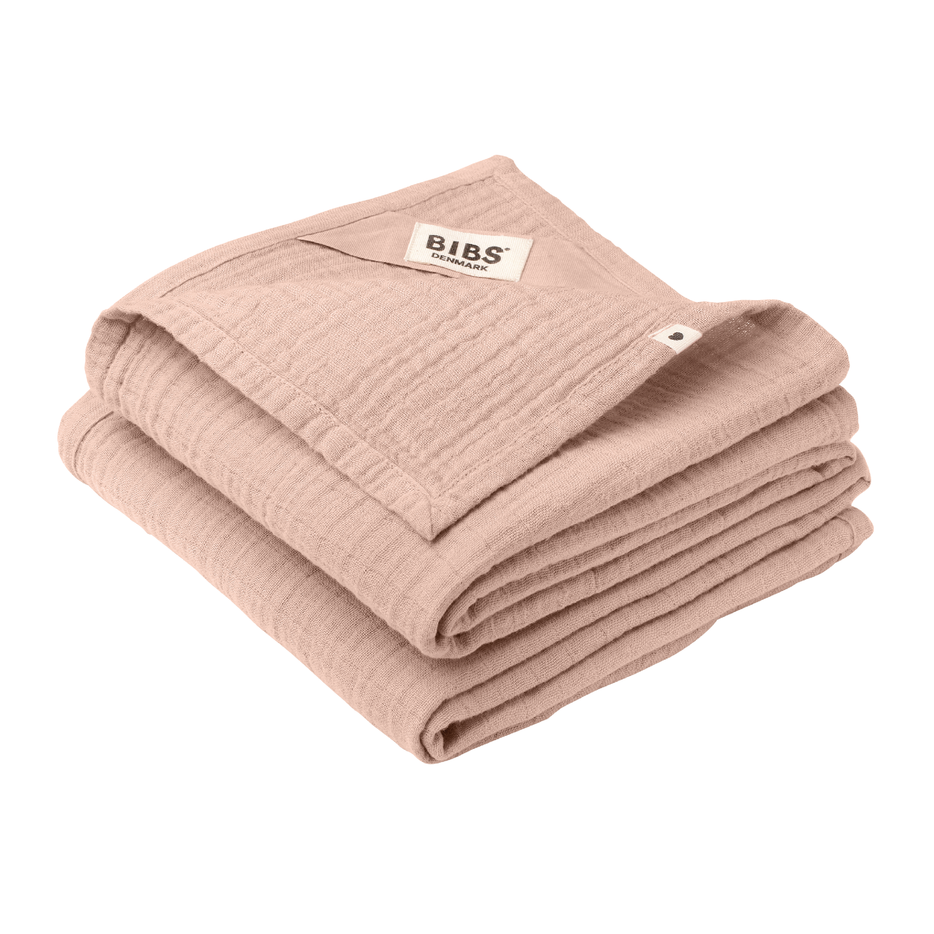BIBS Musselin Gulpeklut, Blush, 2 stk.