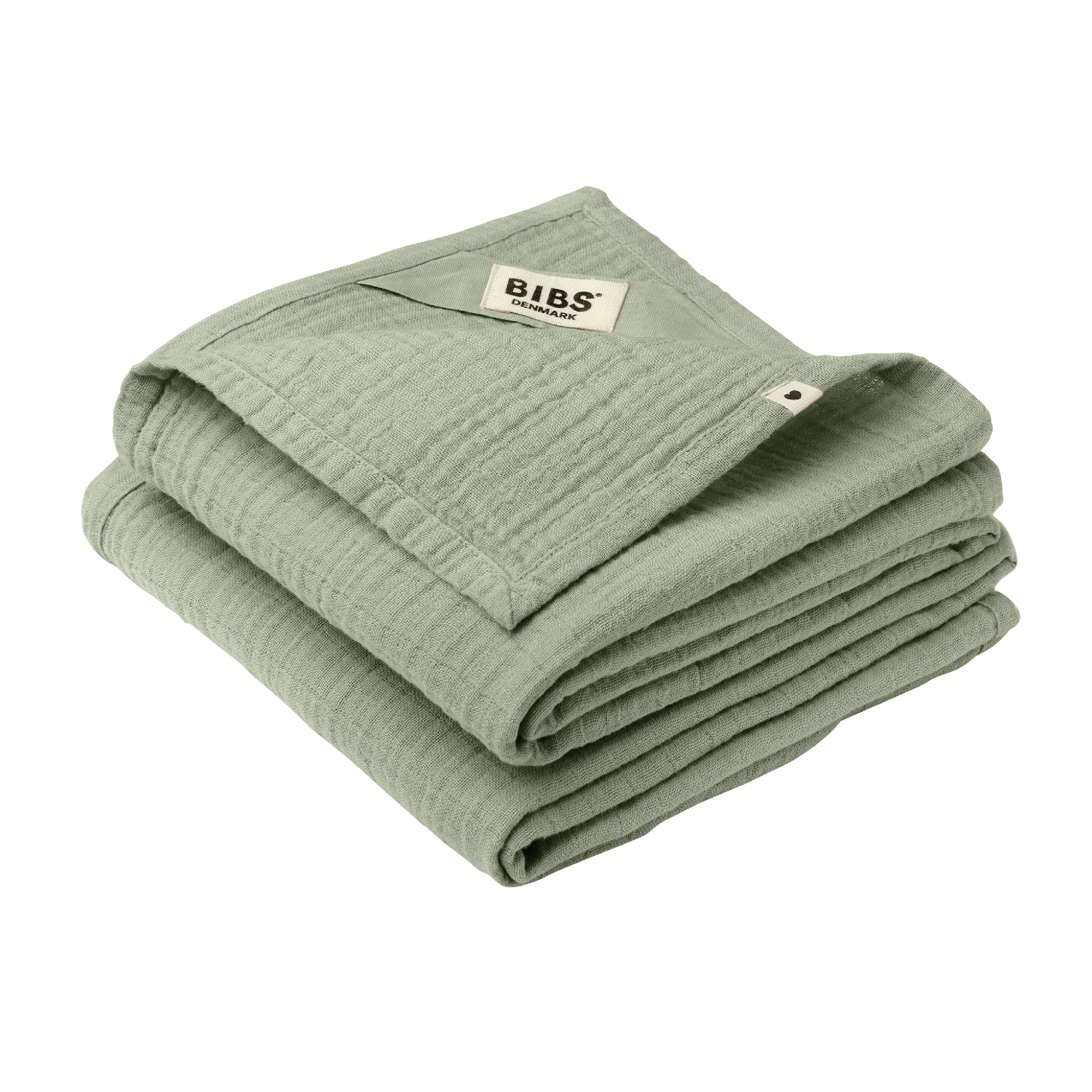 BIBS Musselin Gulpeklut, Sage, 2 stk.