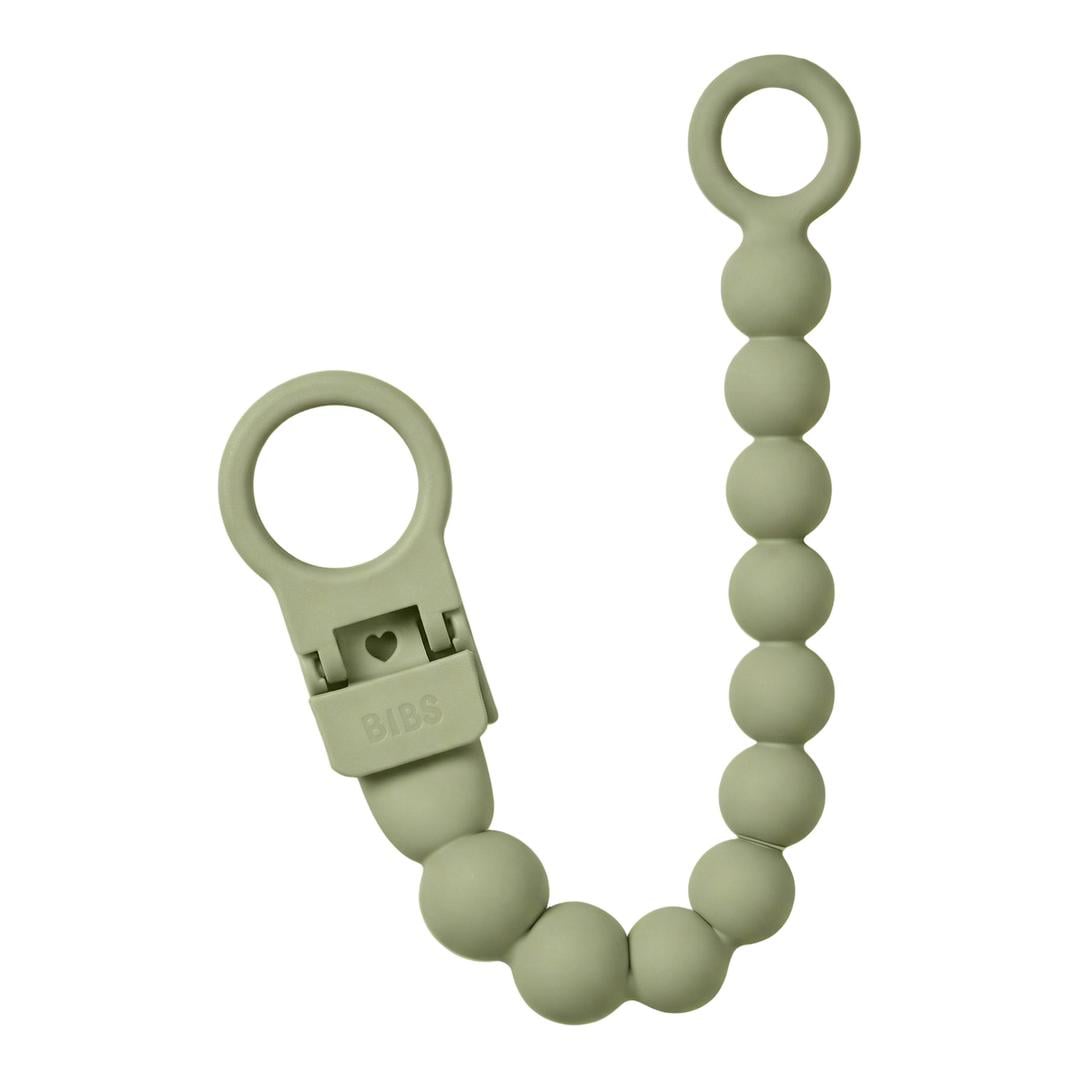 BIBS Pacifier Clip Beaded, Sage, 1 stk.