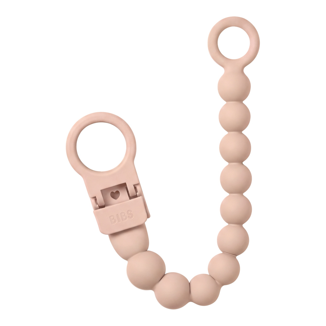 BIBS Pacifier Clip Beaded, Blush, 1 stk.