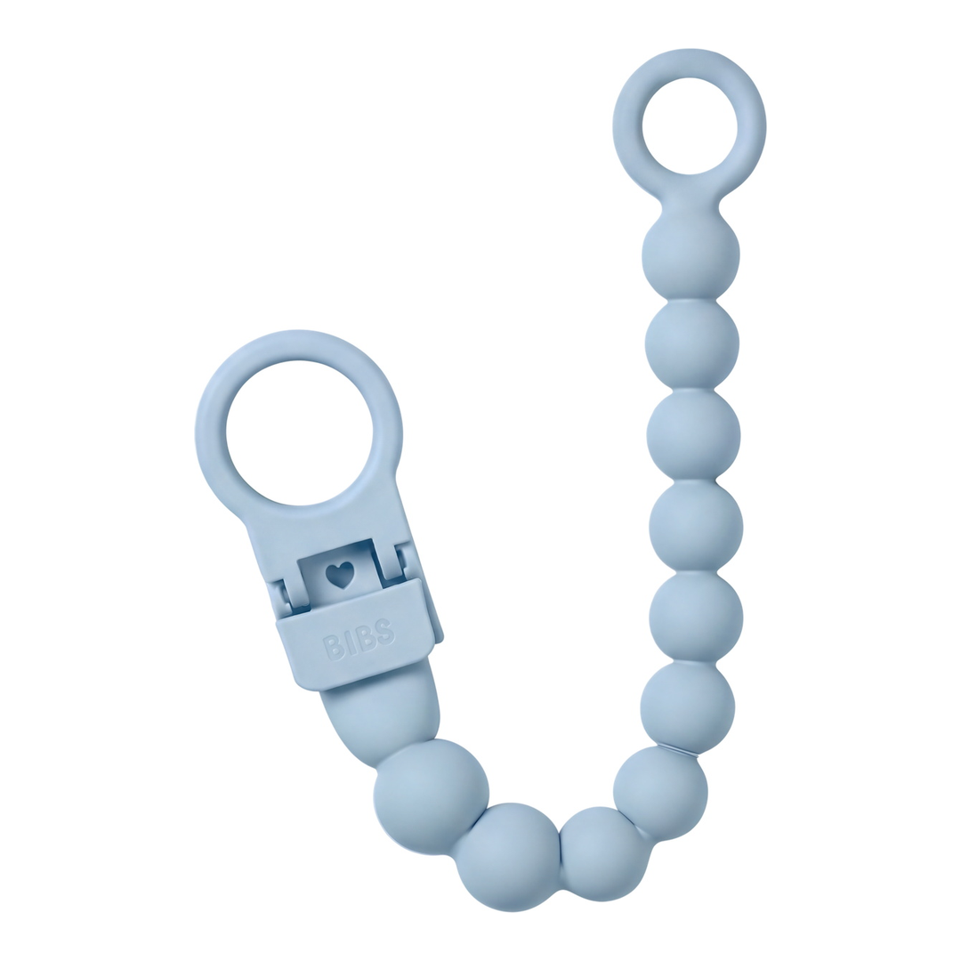 BIBS Pacifier Clip Beaded, Baby blue, 1 stk.