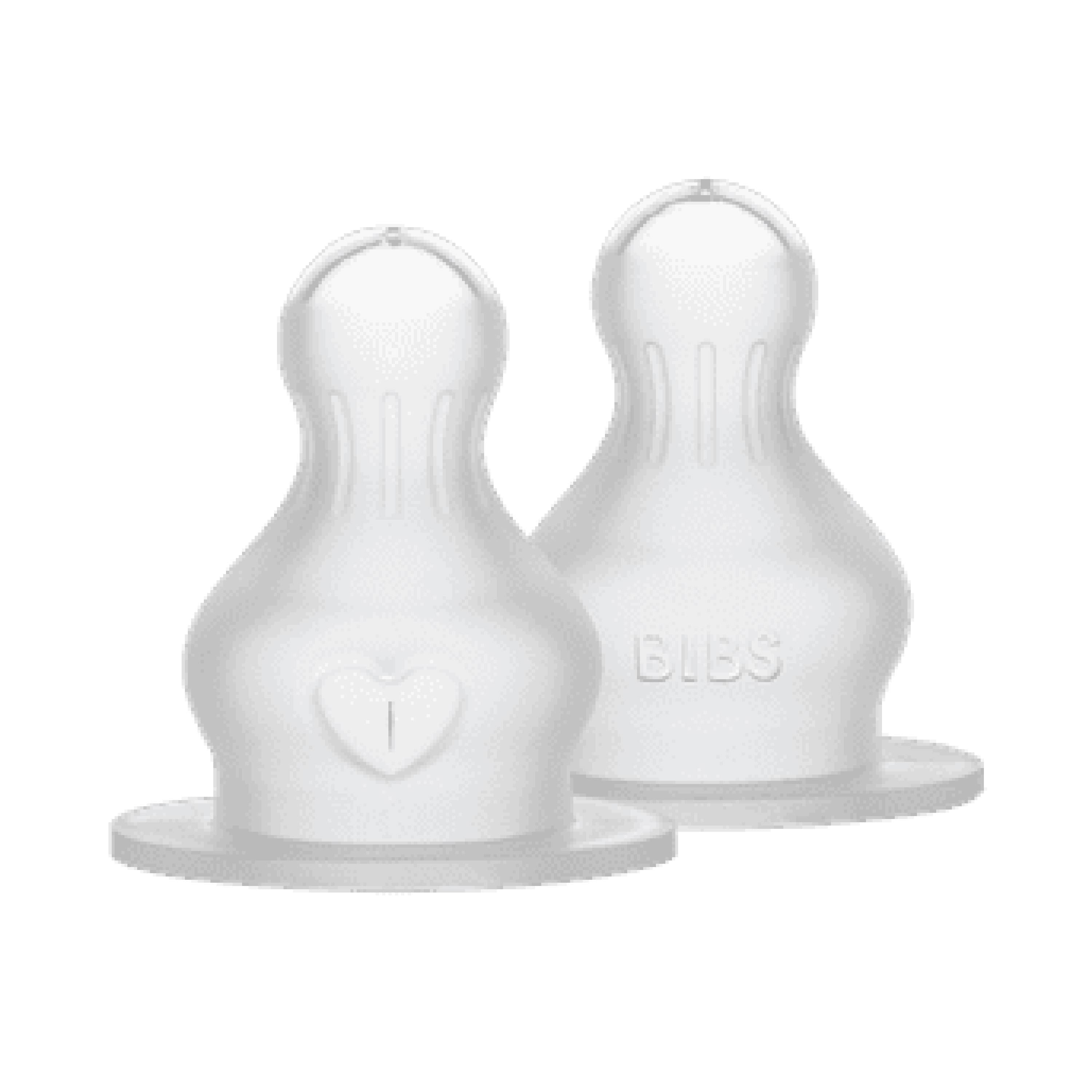 Round Silicone Flaskesmokk, 4+ mnd, fast flow, 2 stk.