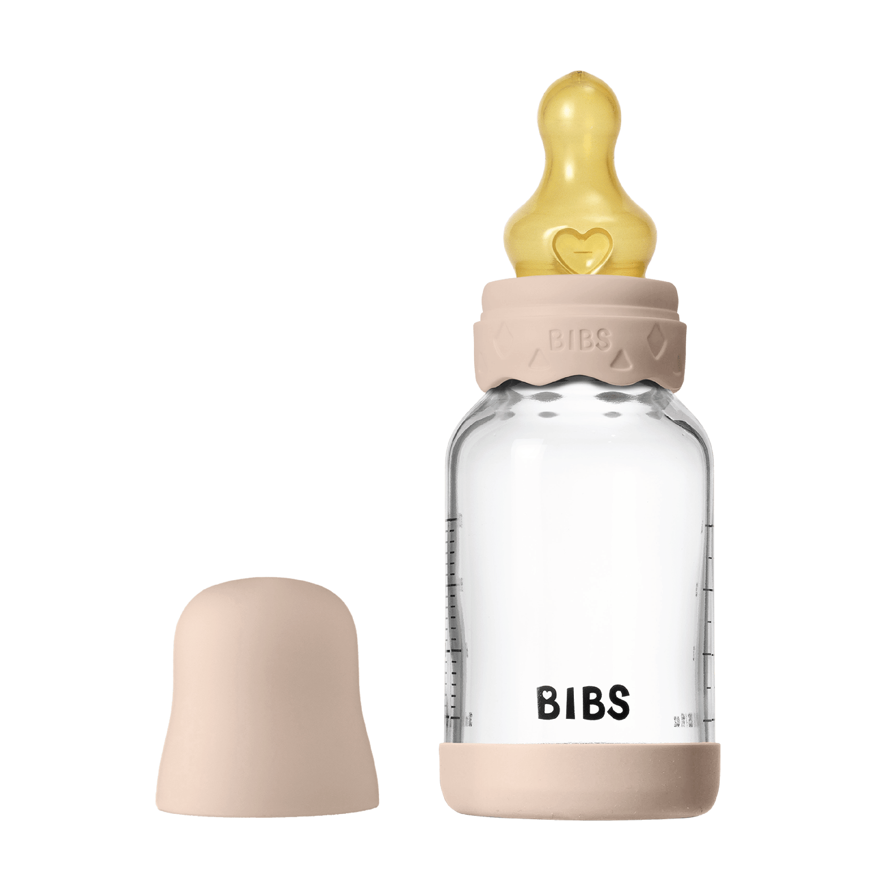 BIBS Tåteflaske i glass, Blush, 120 ml