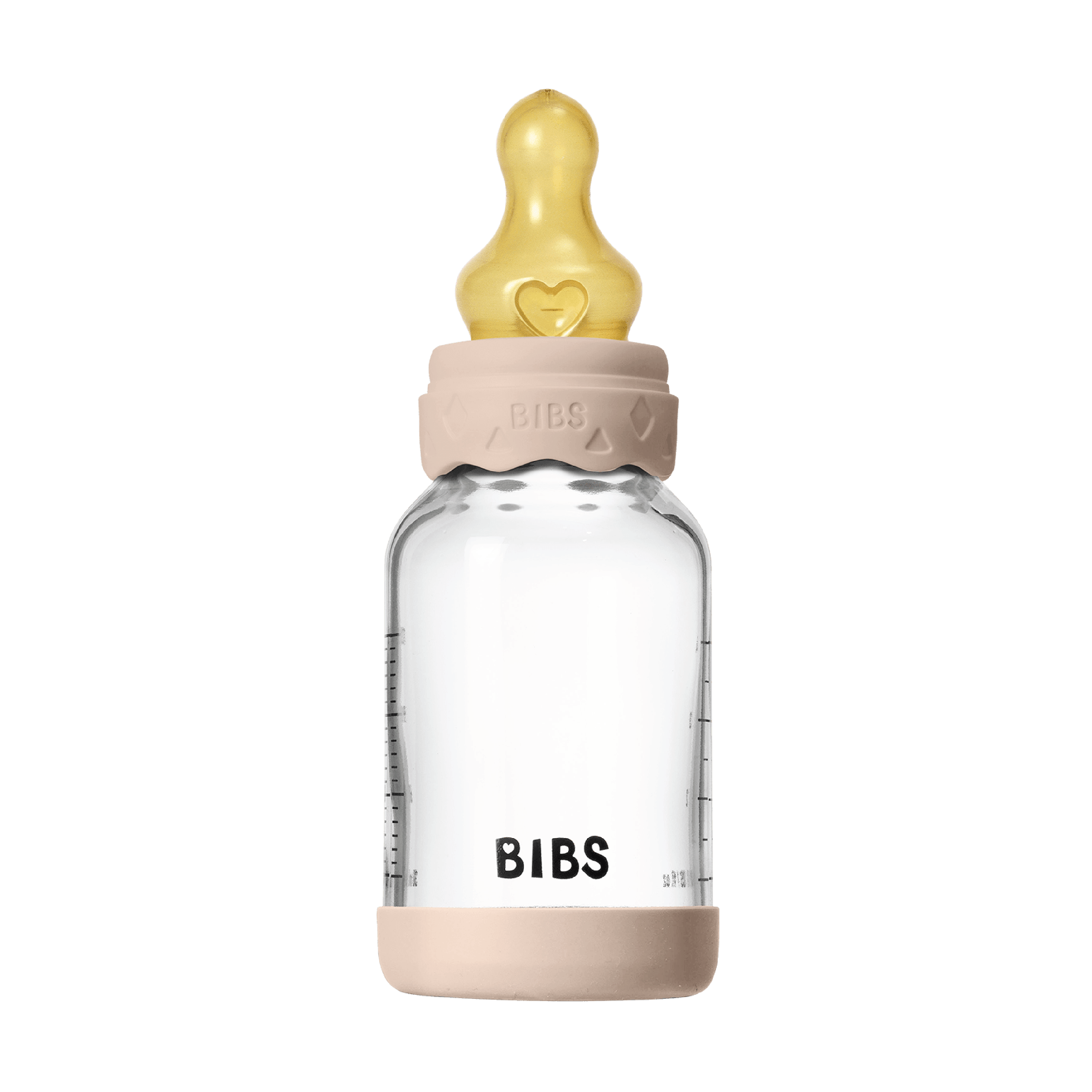 BIBS Tåteflaske i glass, Blush, 120 ml
