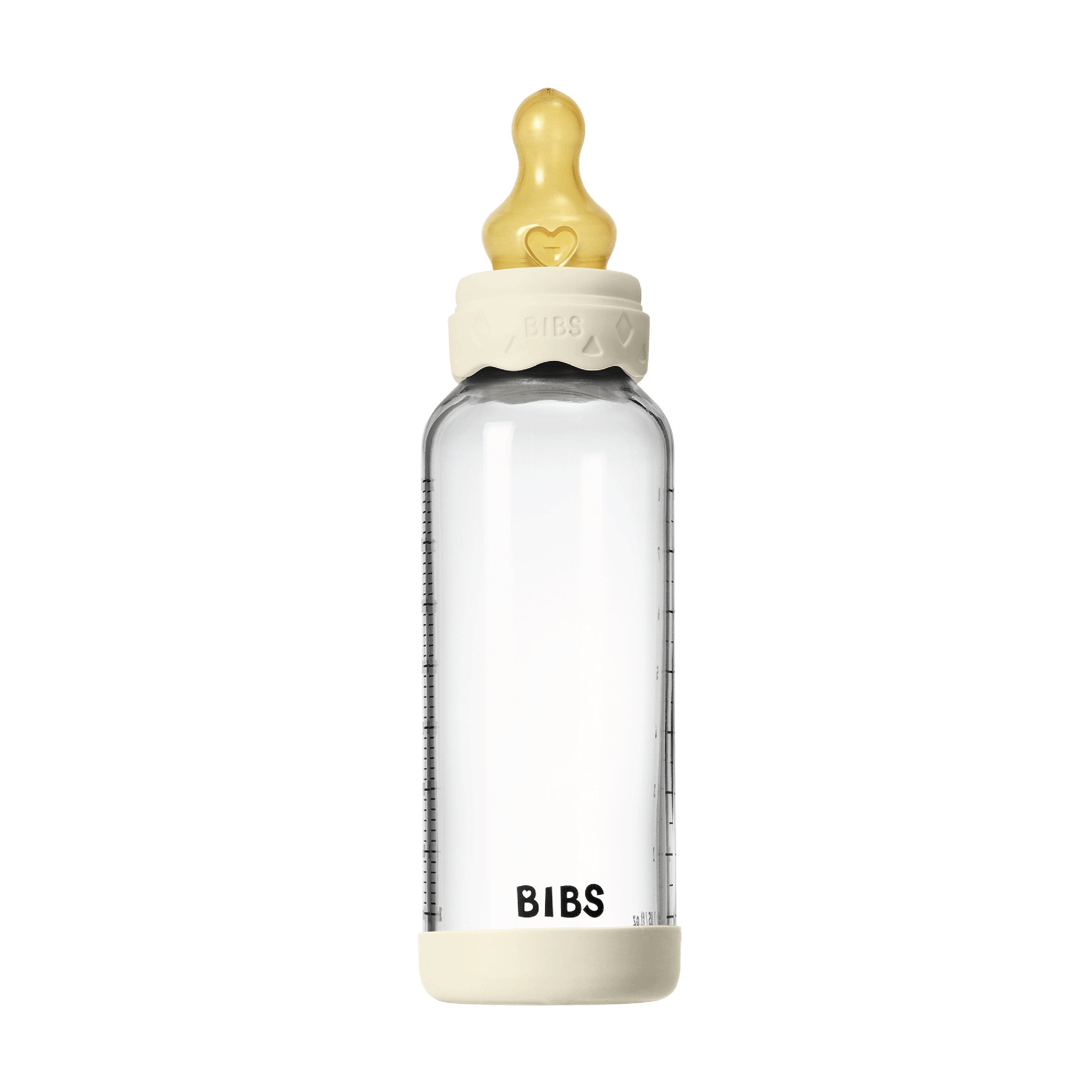 BIBS Tåteflaske i glass, Ivory, 240 ml