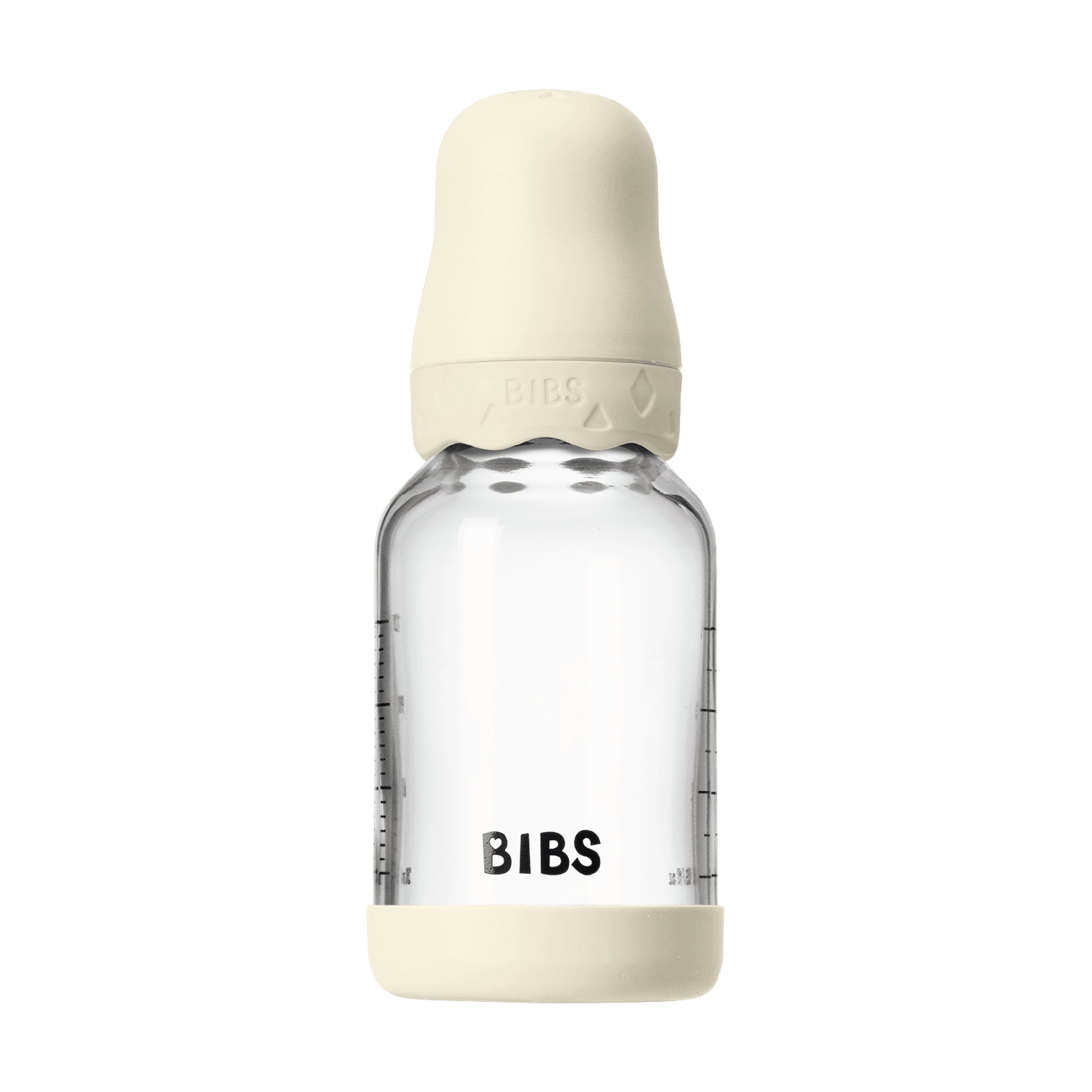 BIBS Tåteflaske i glass, Ivory, 120 ml