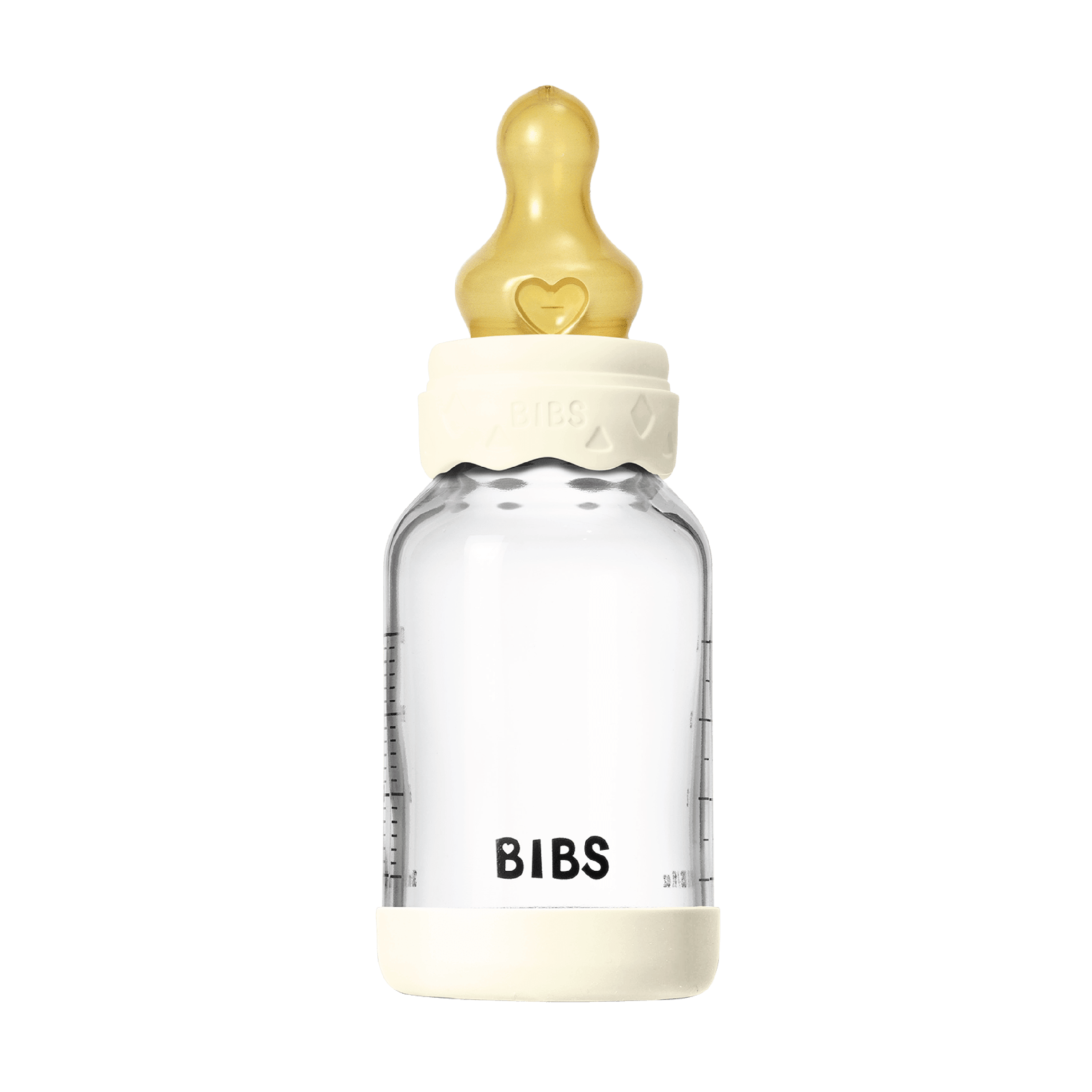 BIBS Tåteflaske i glass, Ivory, 120 ml