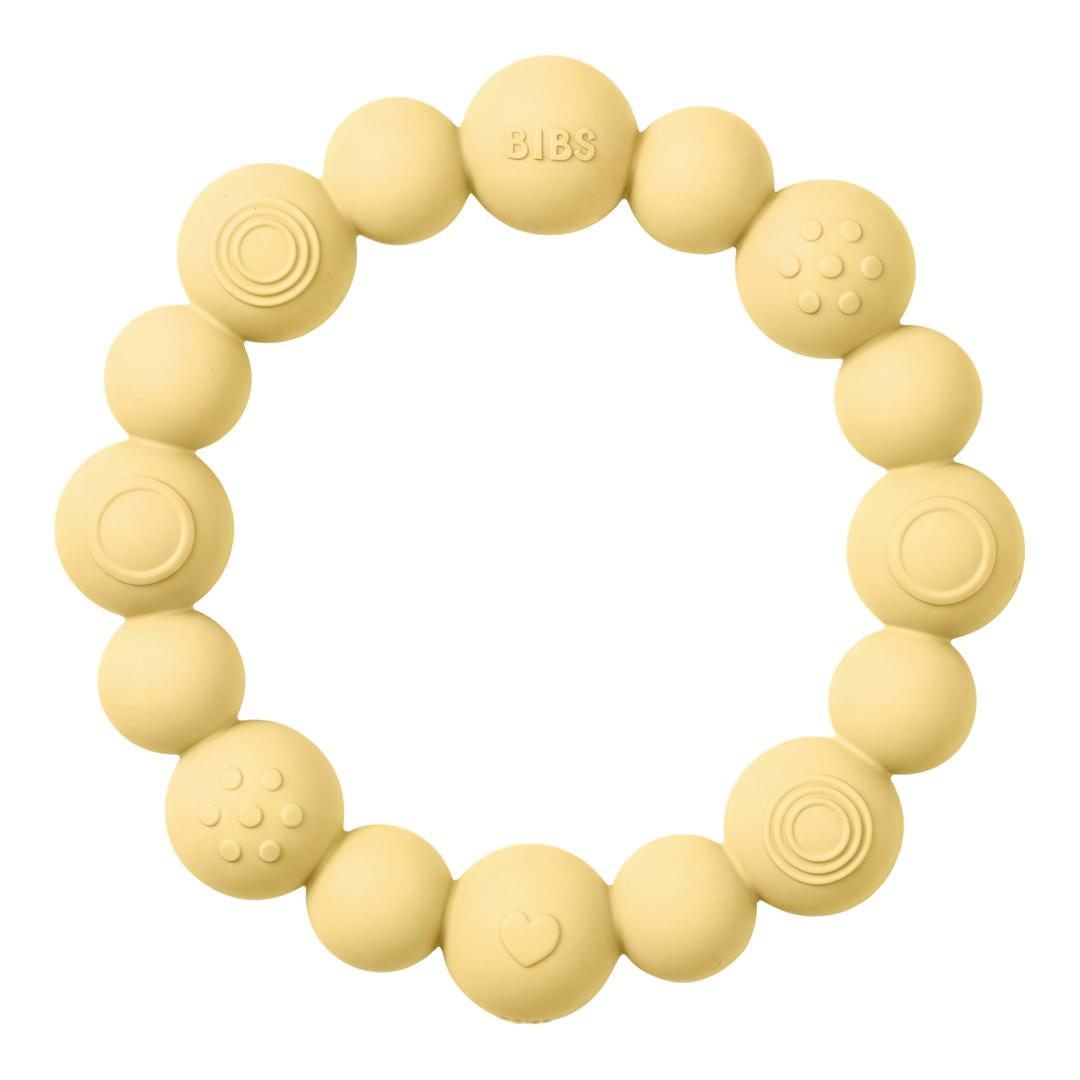 BIBS Teething Ring Beaded, Pale butter, 1 stk.