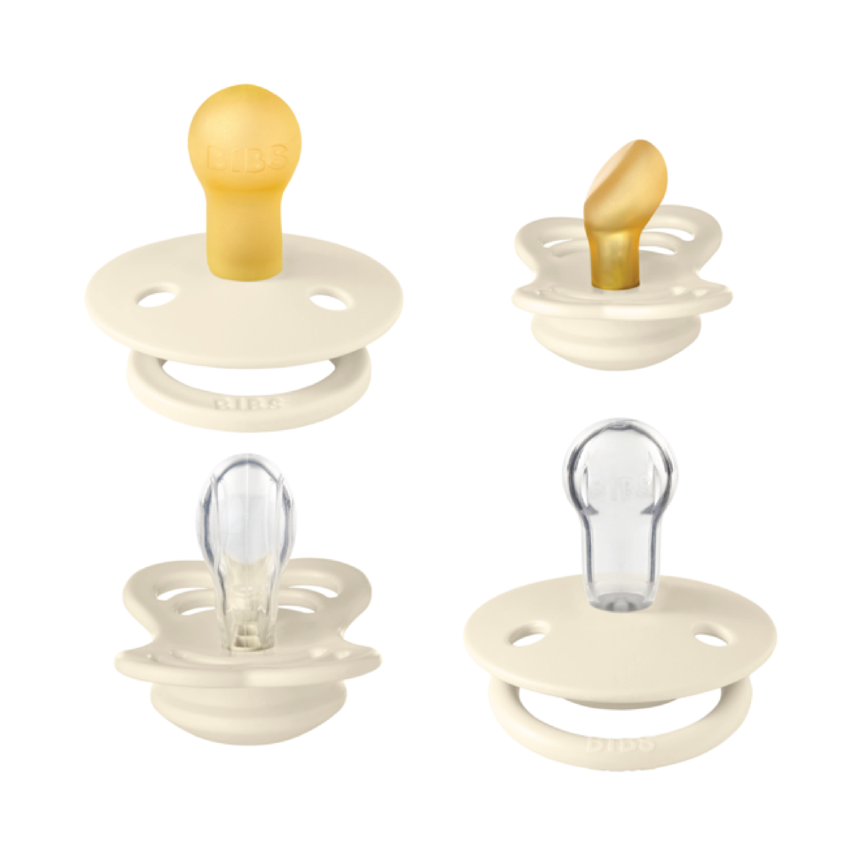 BIBS Try-it Collection Smokker Str. 1, 0-6 mnd, ivory, 4 stk.