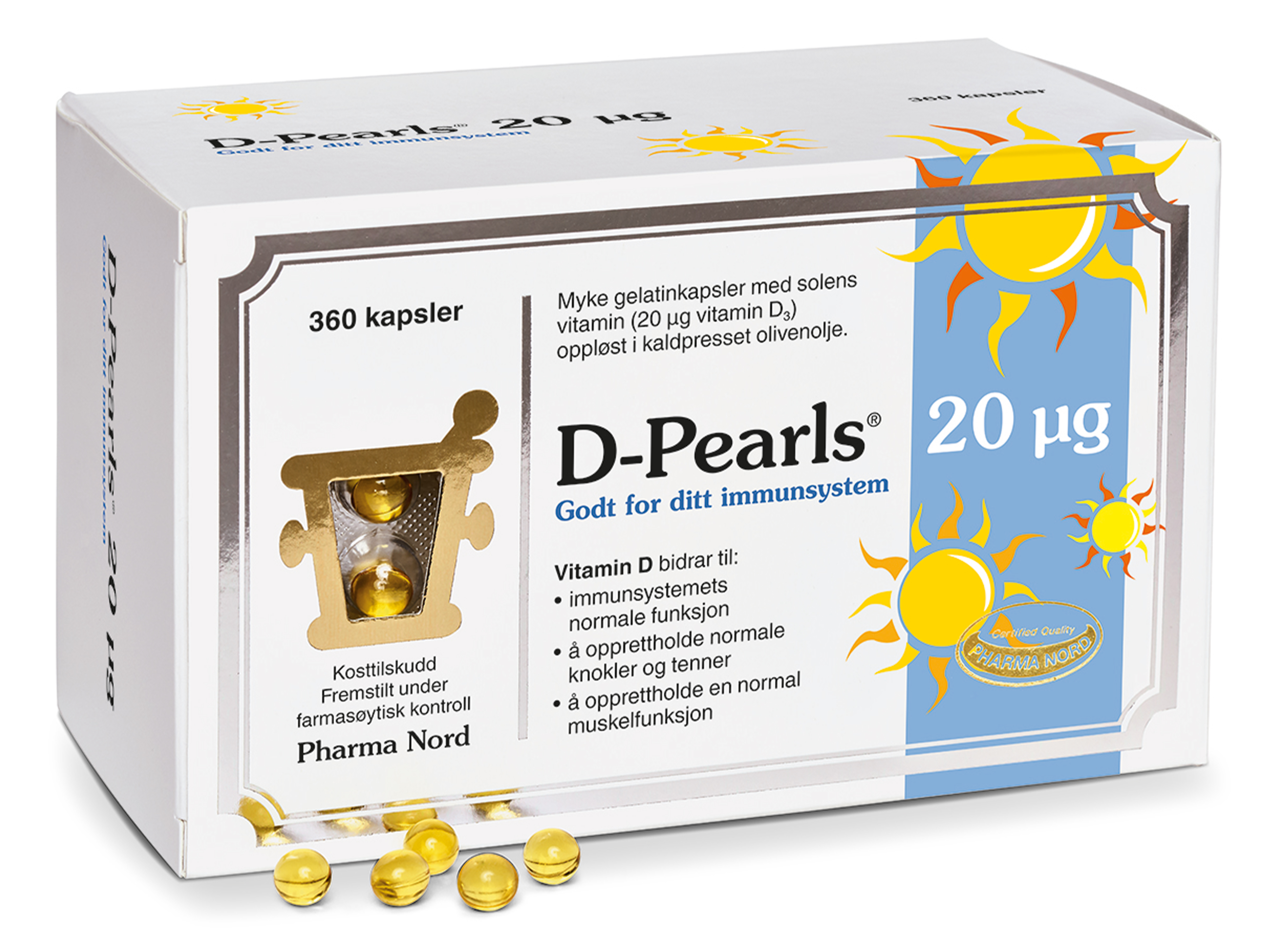 Pharma Nord Bio-D-Pearl 20 mcg, 360 tabletter