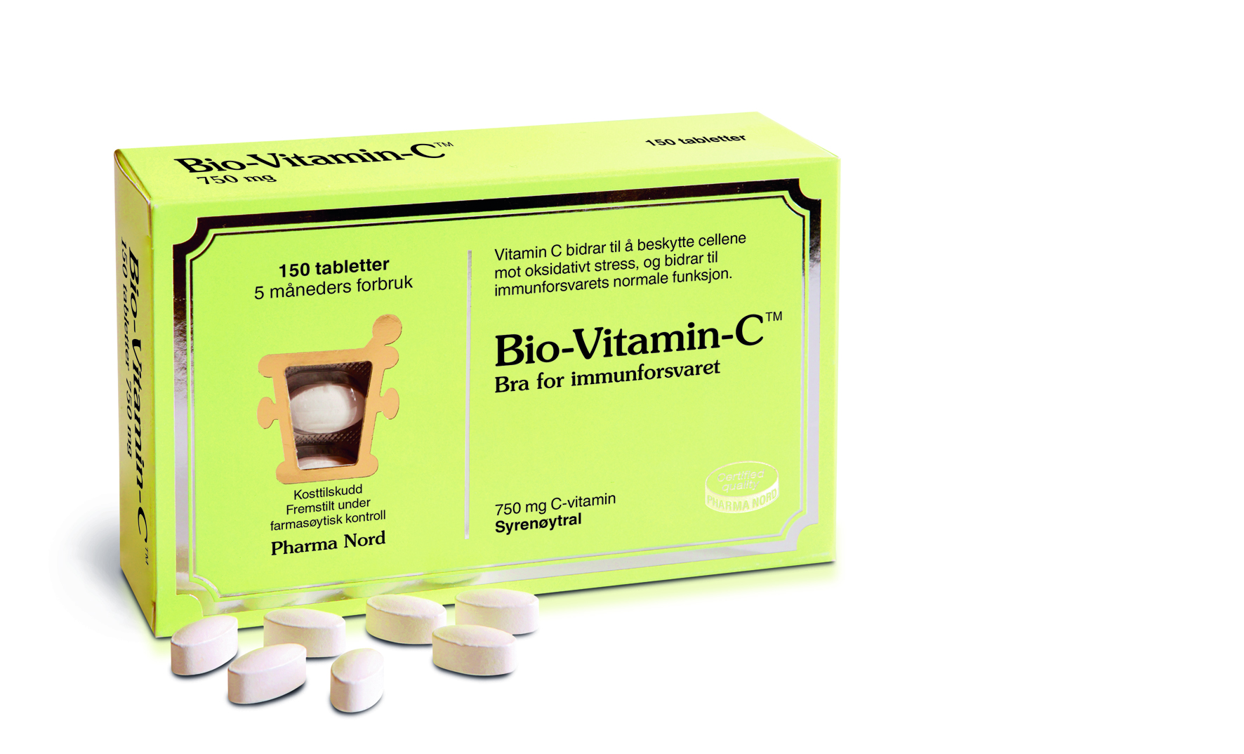 Pharma Nord Bio-Vitamin-C  750 mg, 150 tabletter