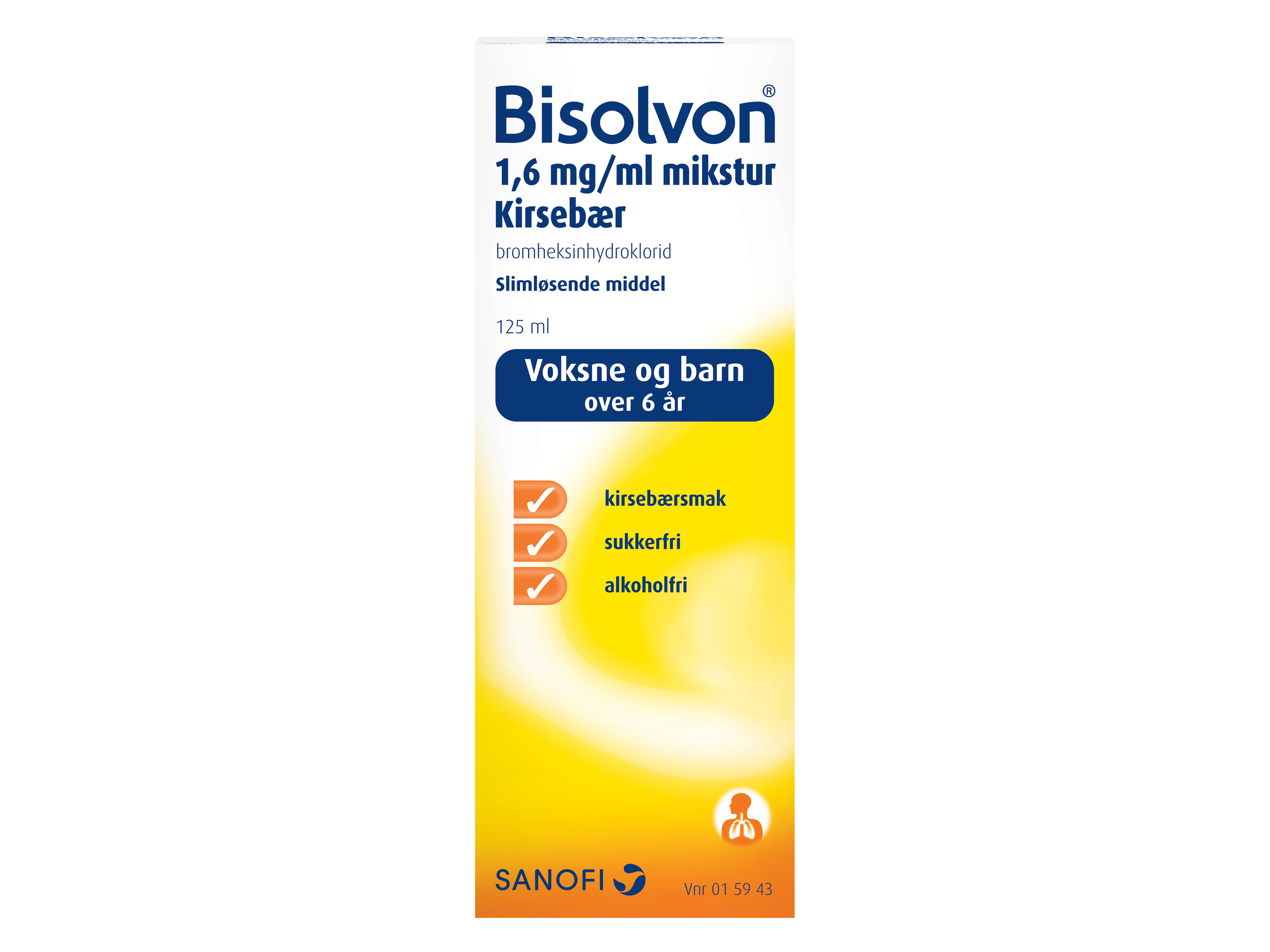 Bisolvon Mikstur 1,6mg/ml kirsebær, 125 ml