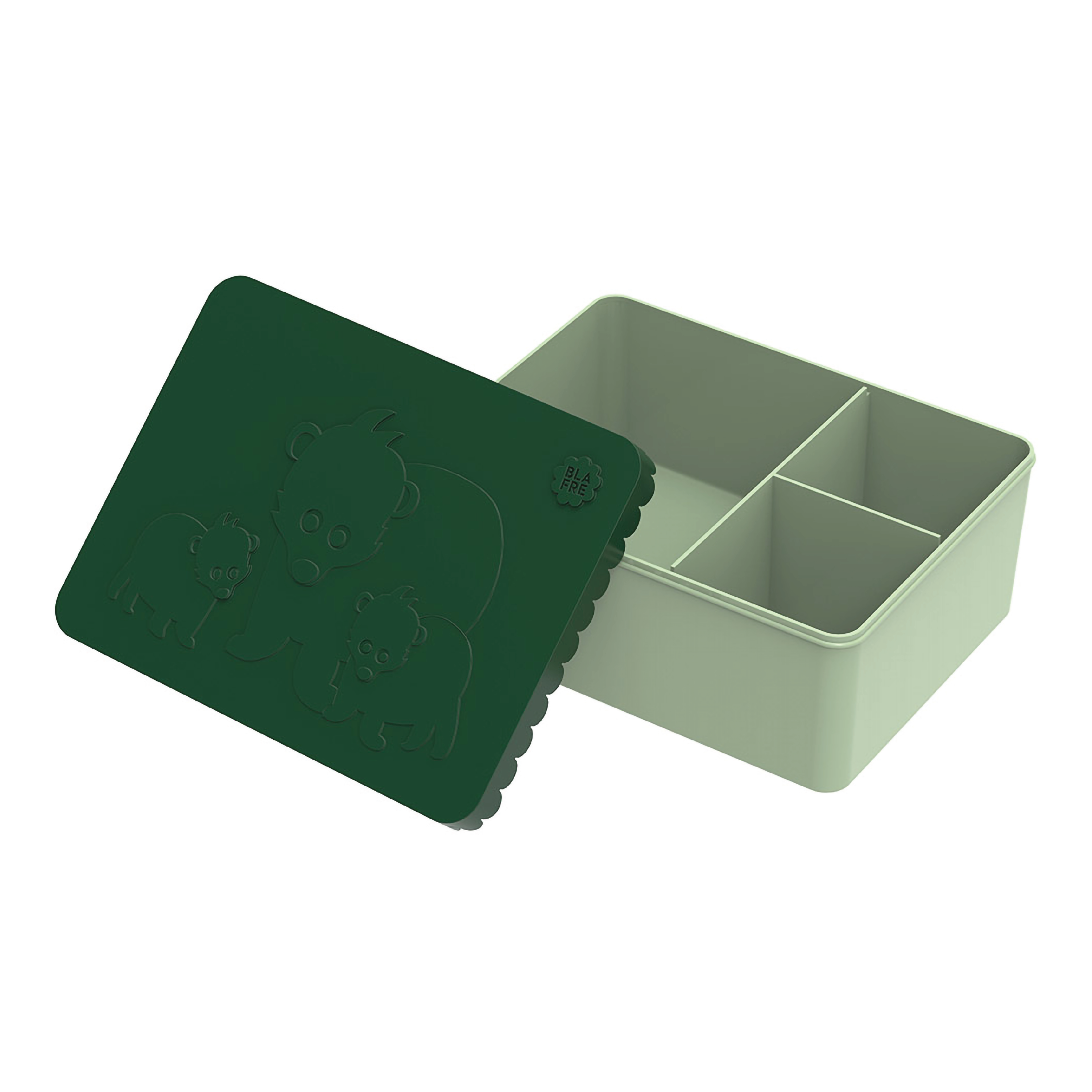 Blafre Matboks i plast treroms Bjørn, Mørkegrønn, 1 stk.
