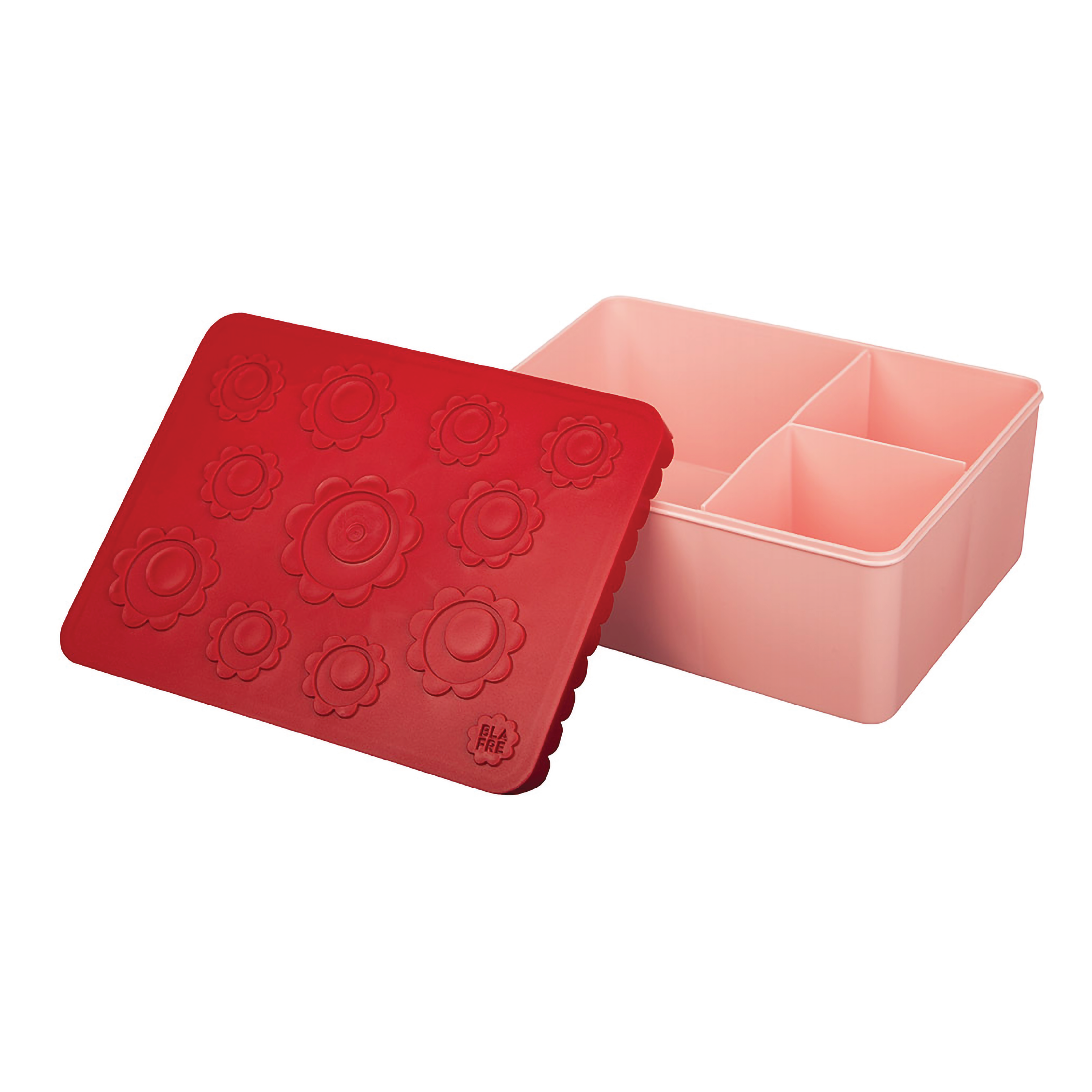 Blafre Matboks i plast treroms Blomst, Rød/rosa, 1 stk.