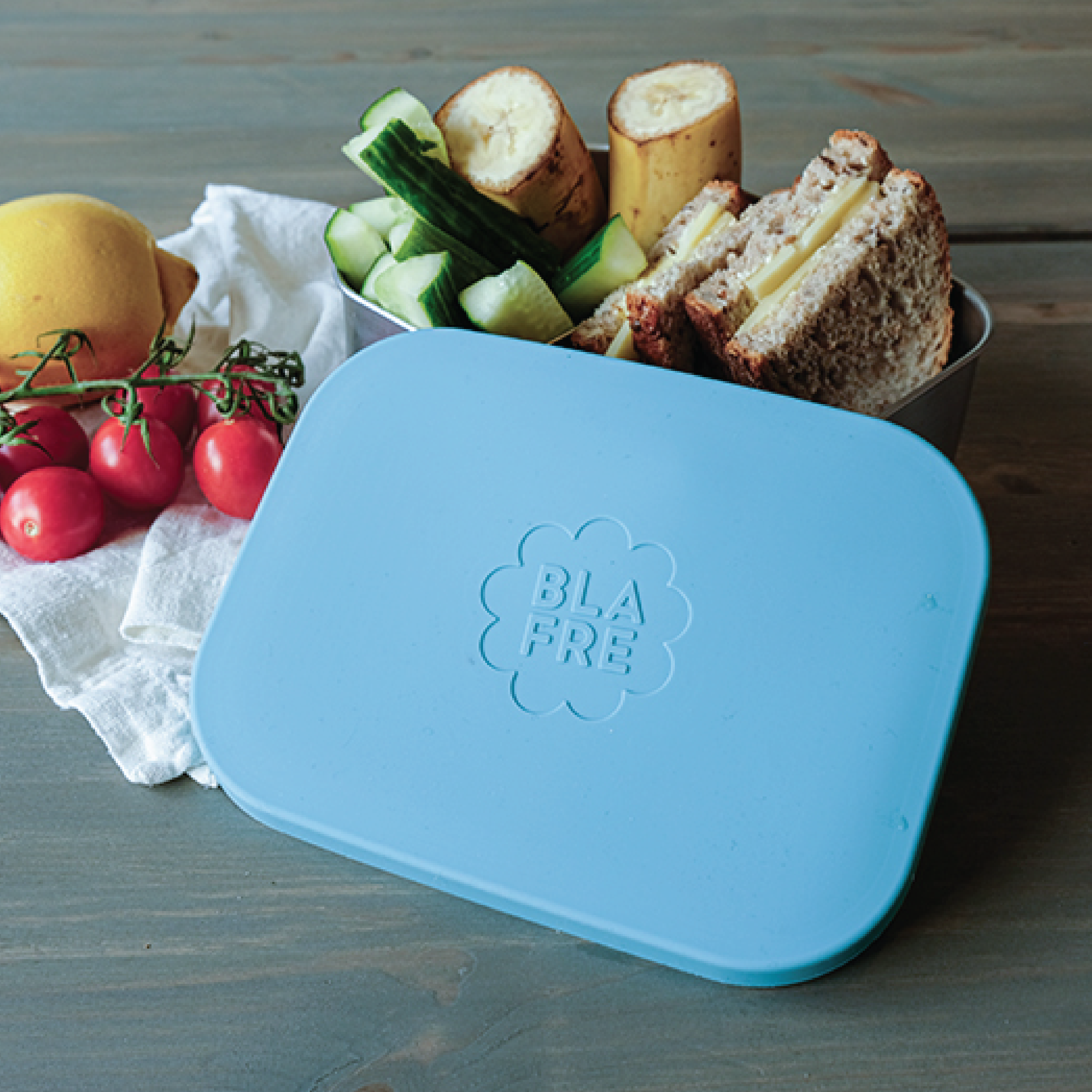 Blafre Stålmatboks tre rom, Blågrønn, 1 stk.