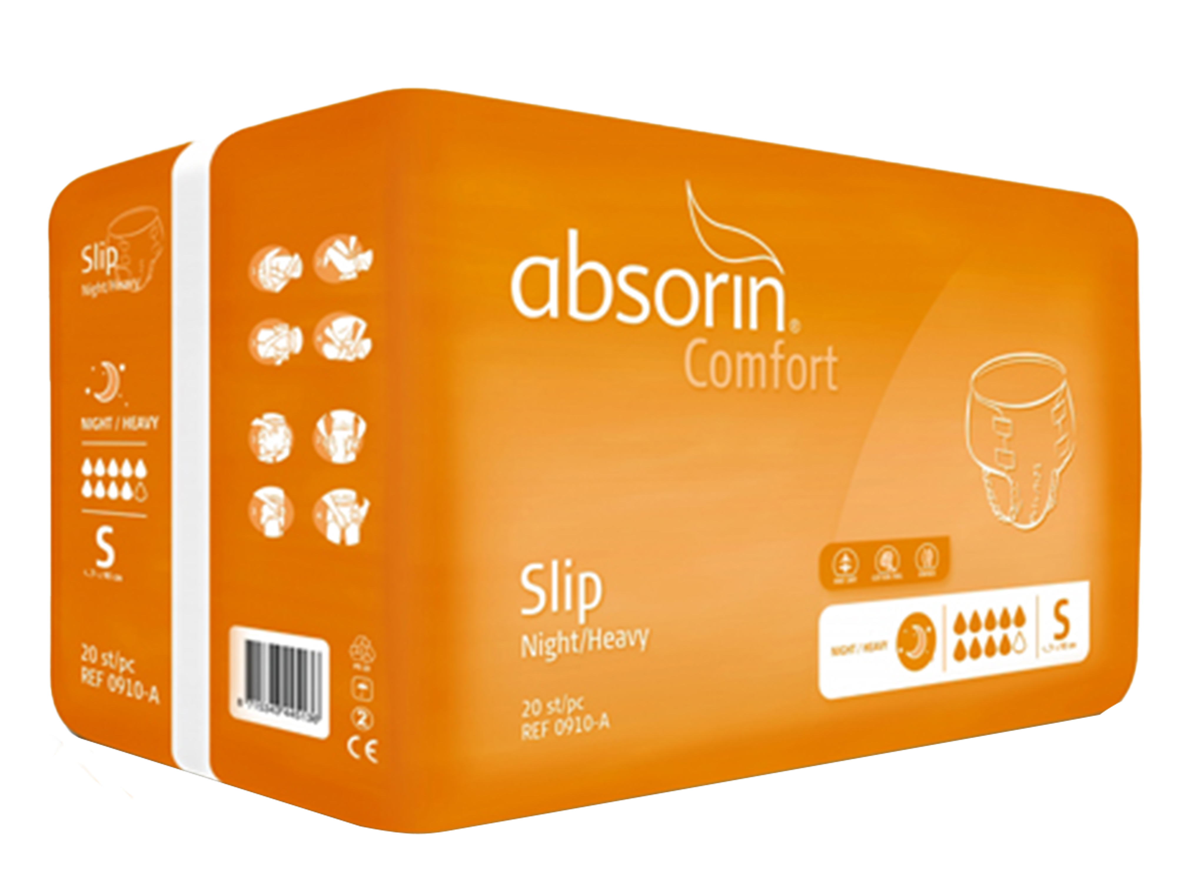 Absorin Comfort Slip Night/Heavy str S, str S, 20 stk.