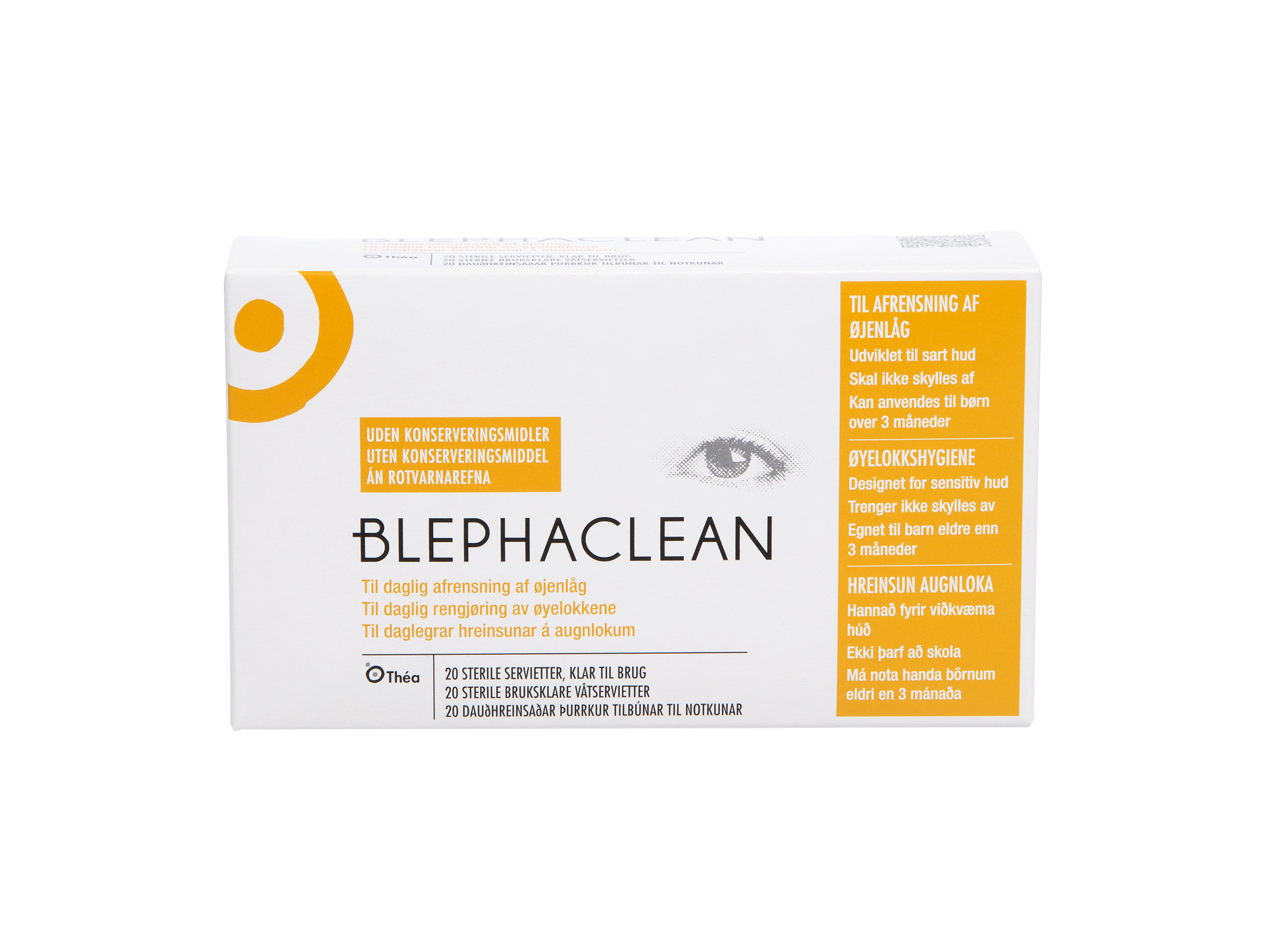 Blephaclean Steril våtserviett  til øyne og huden rundt øynene, 20 stk.