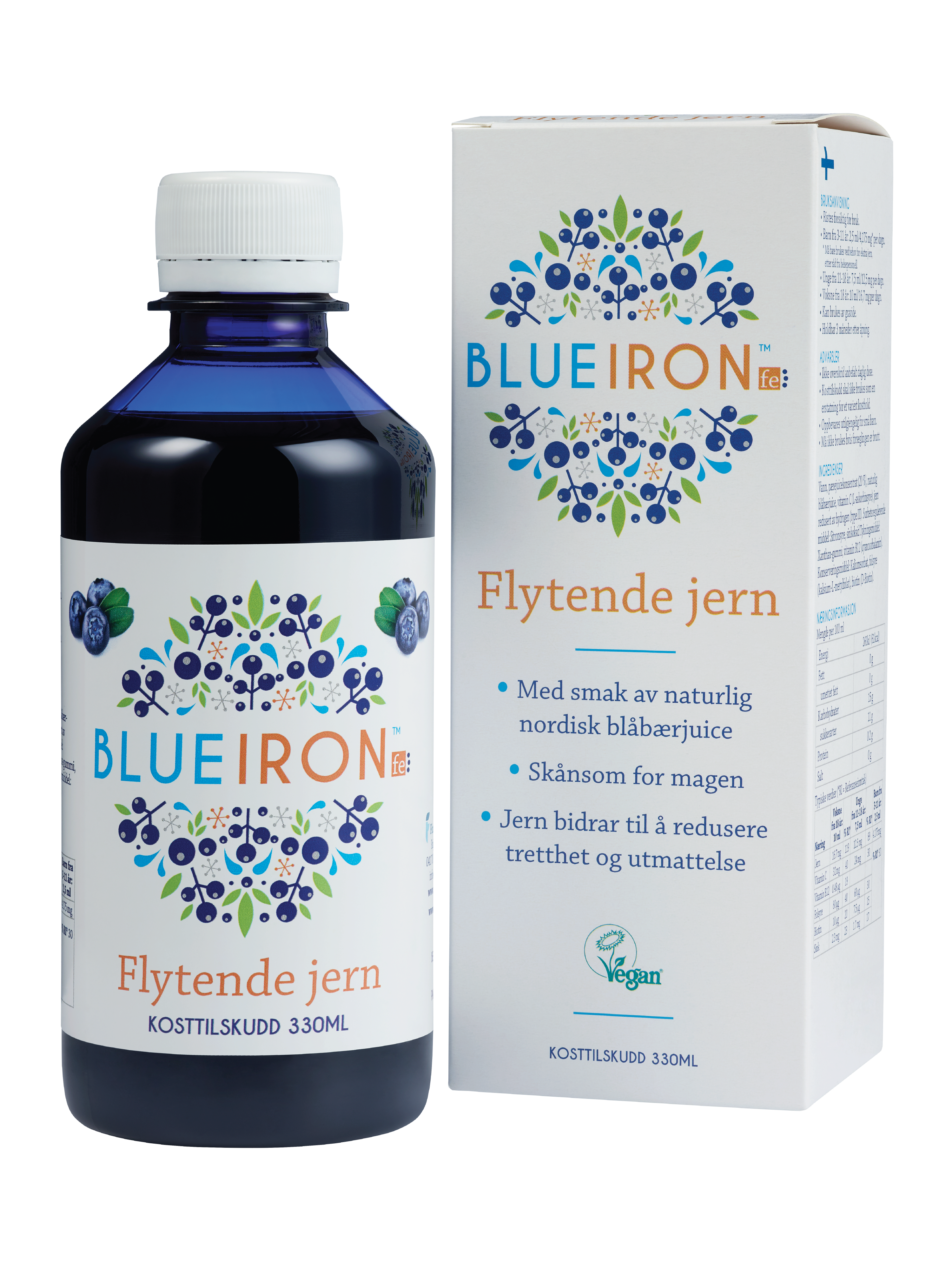 Blue Iron Flytende Jern Mikstur, 330 ml