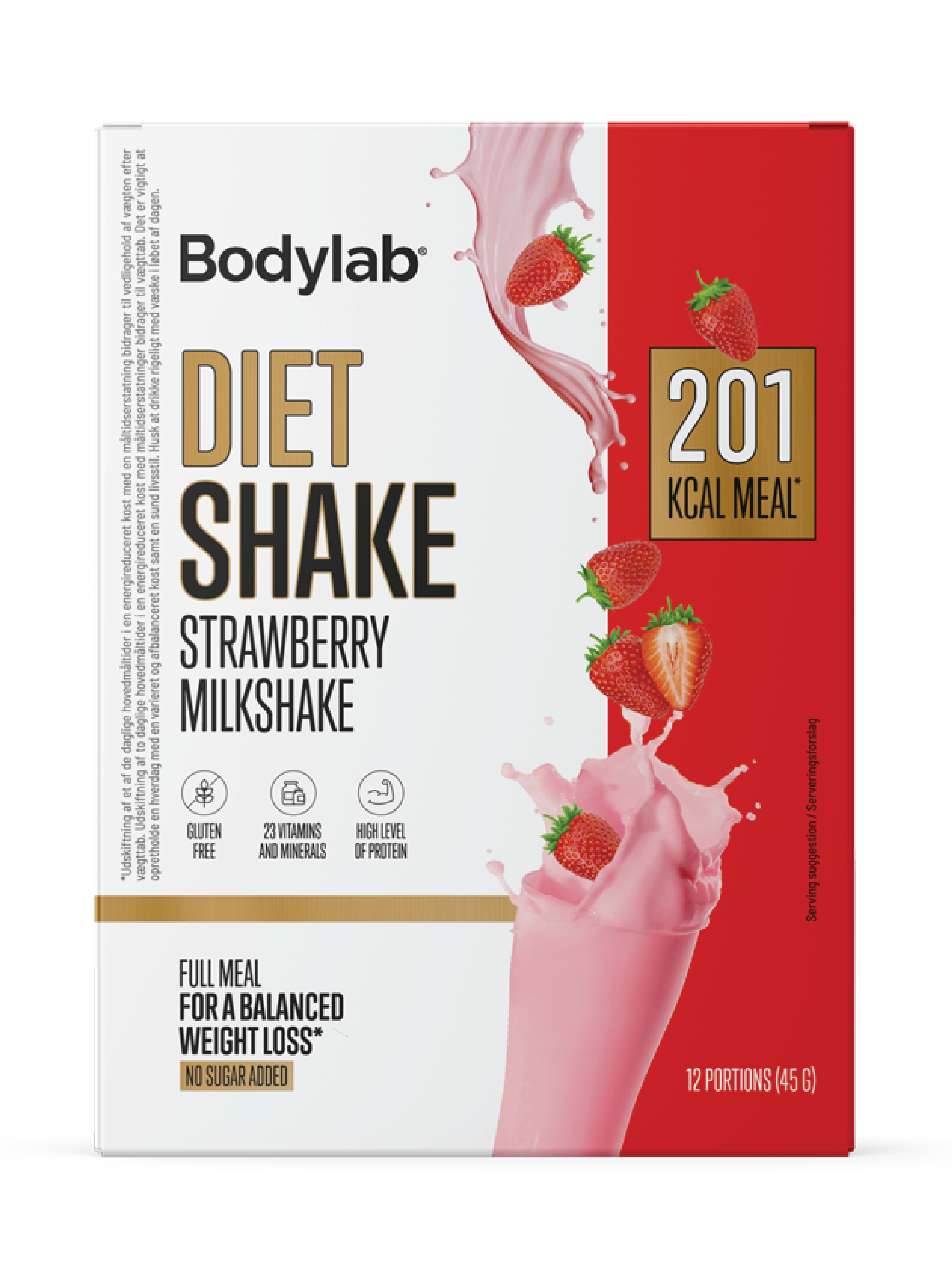 Bodylab Diet Shake Strawberry, 12 x 45 g