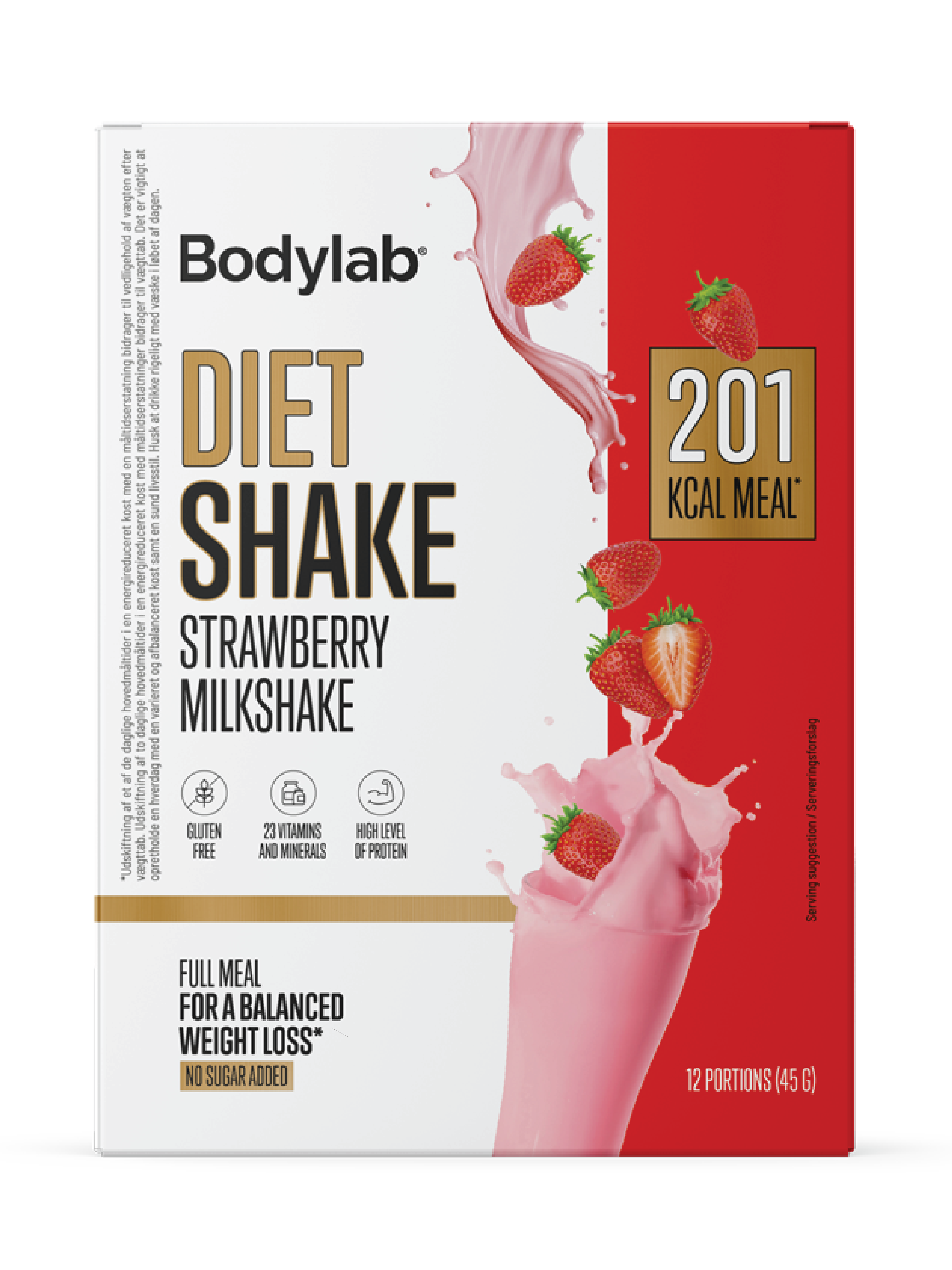 Bodylab Diet Shake Strawberry, 12 x 45 g