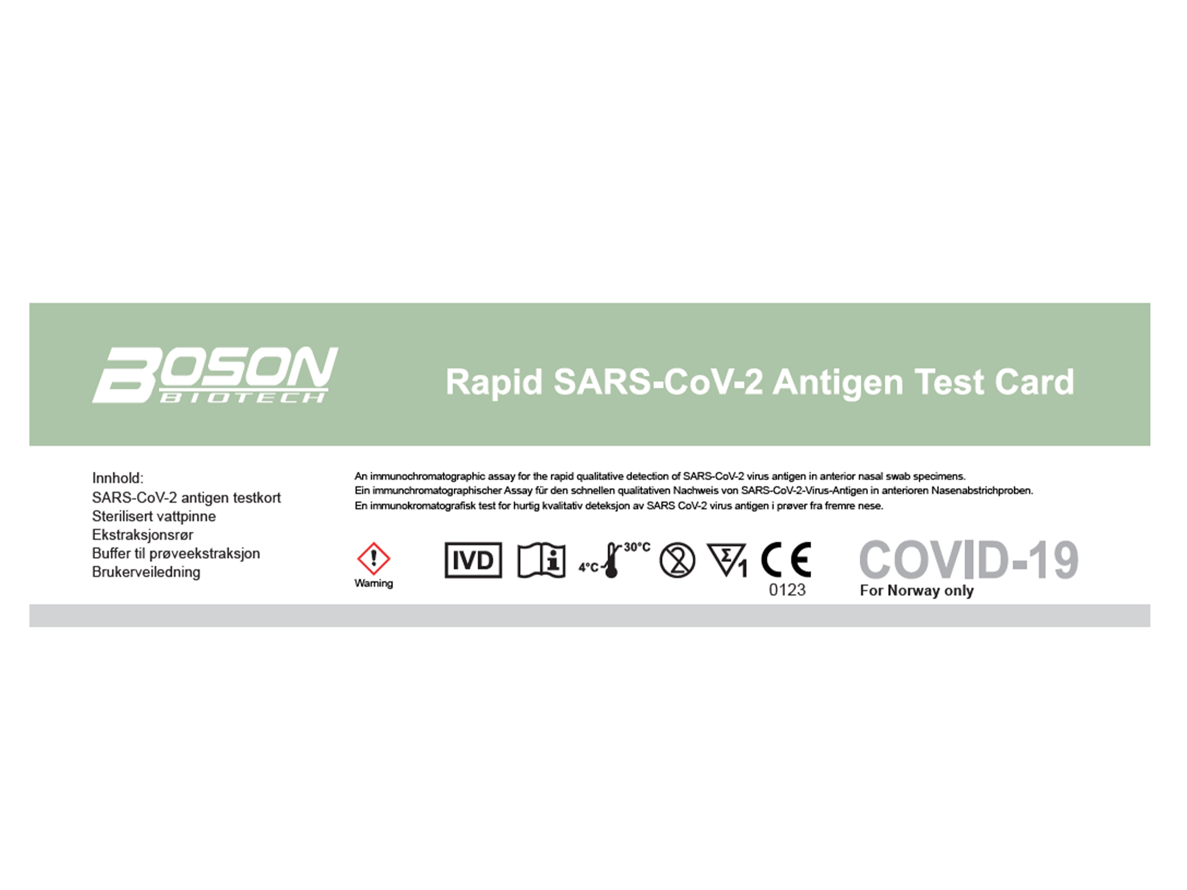 Boson SARS-COV-2 Antigen COVID-19 hurtigtest, 1 stk.