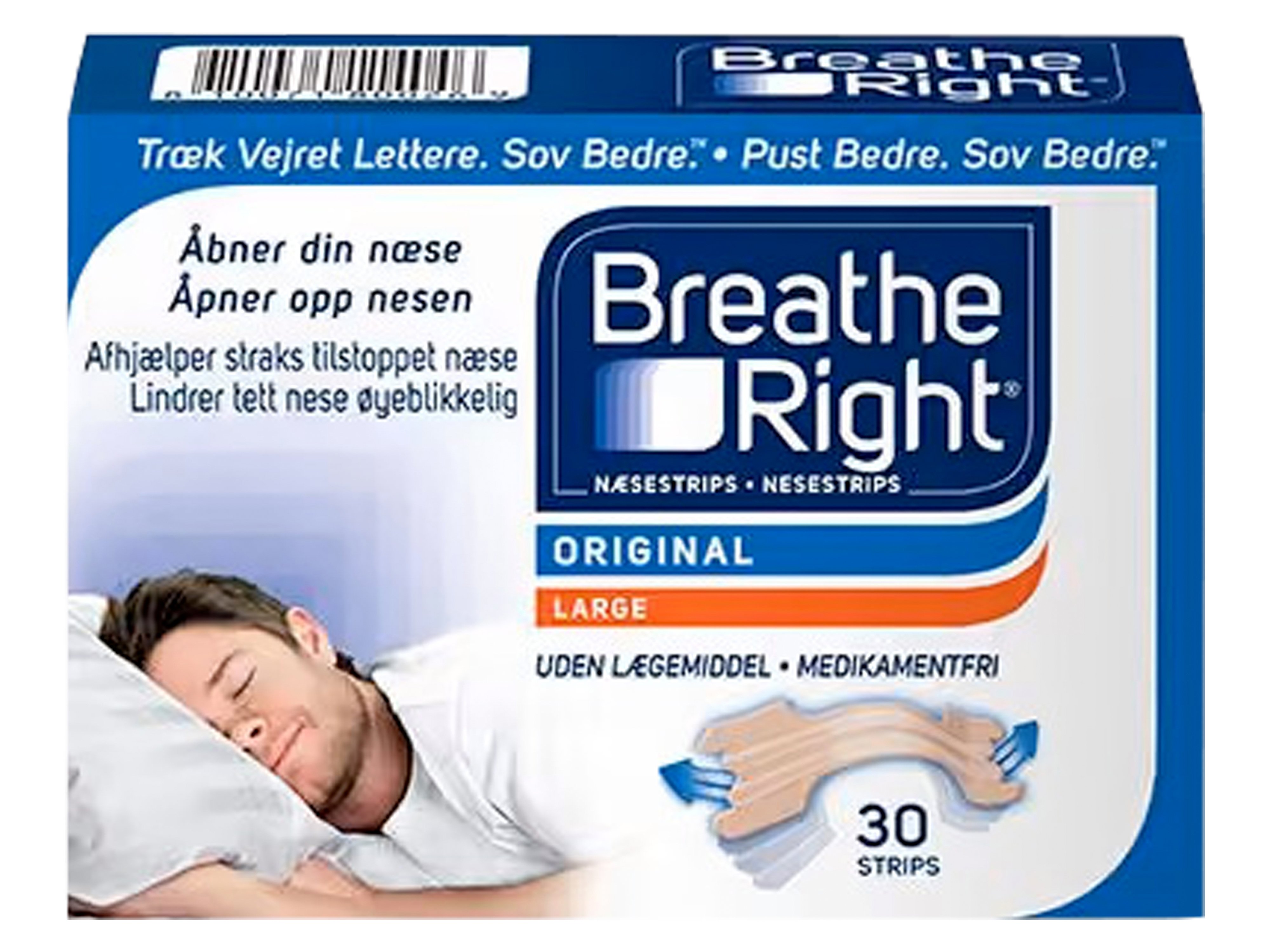 Breathe right Nesestrips, Large, 30 stk.