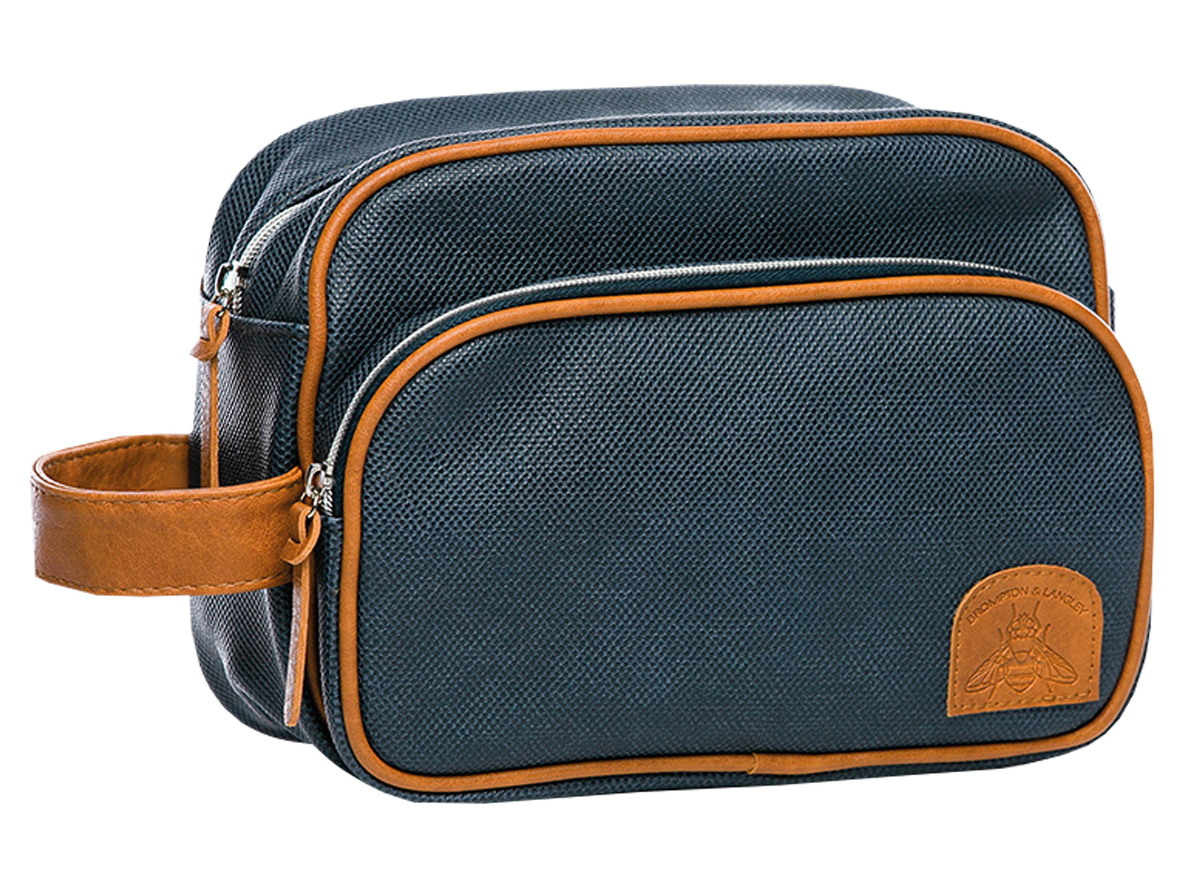 Bromton & Langley Navy & Tan Bee Travel Wash Bag, Blå, 1 stk.