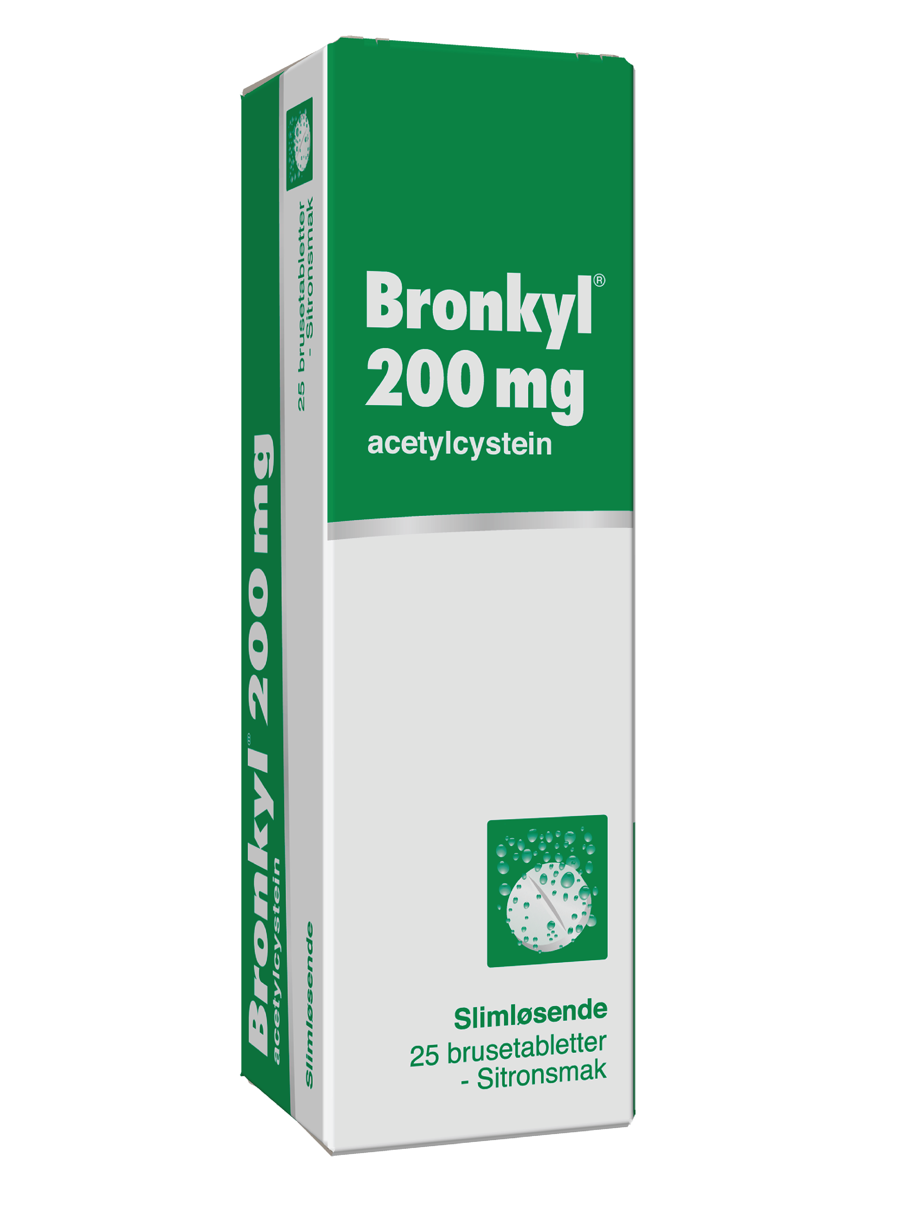 Bronkyl Brusetabletter 200mg, 25 stk.