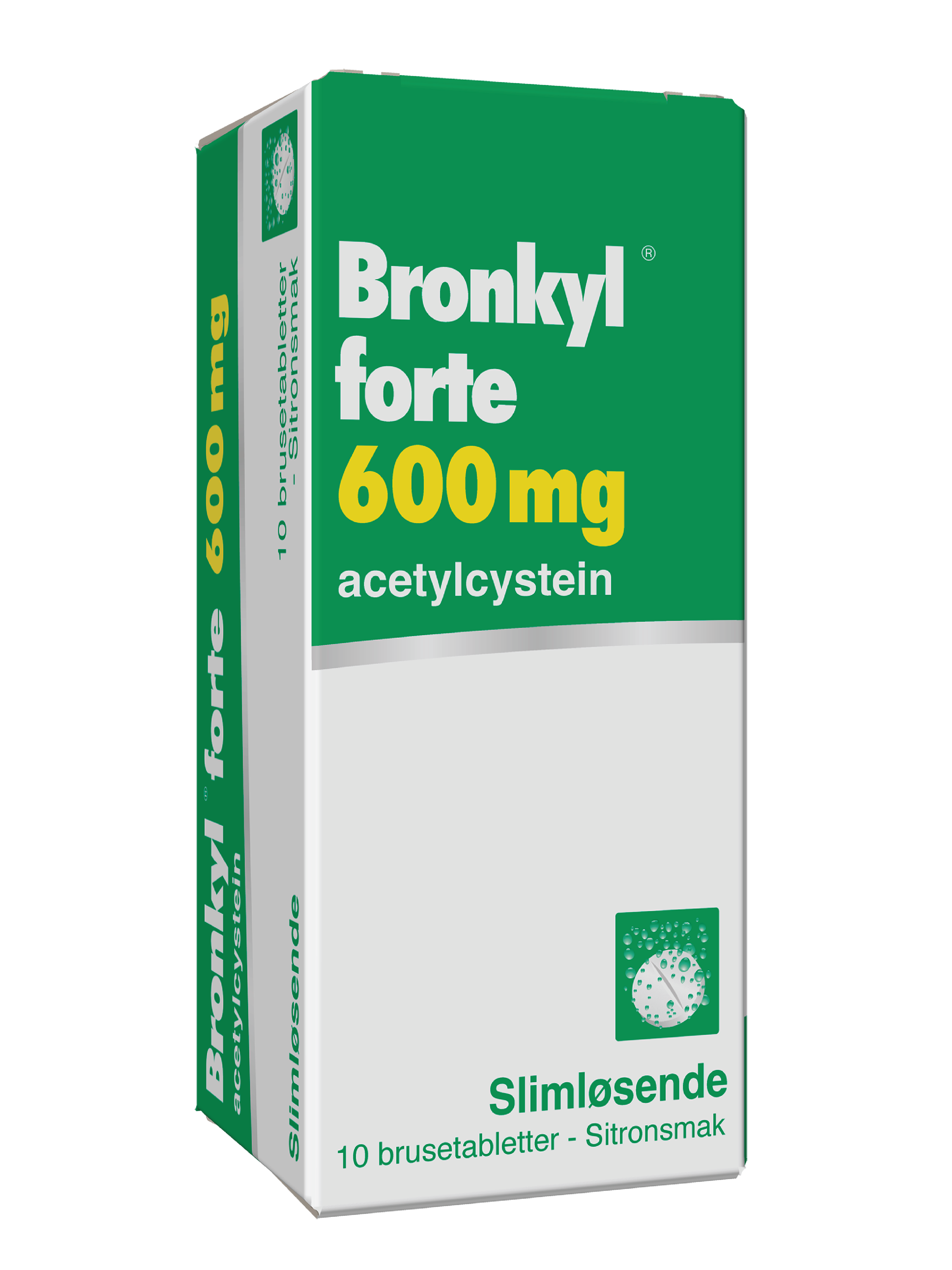 Bronkyl Forte brusetab 600mg, 10 stk.