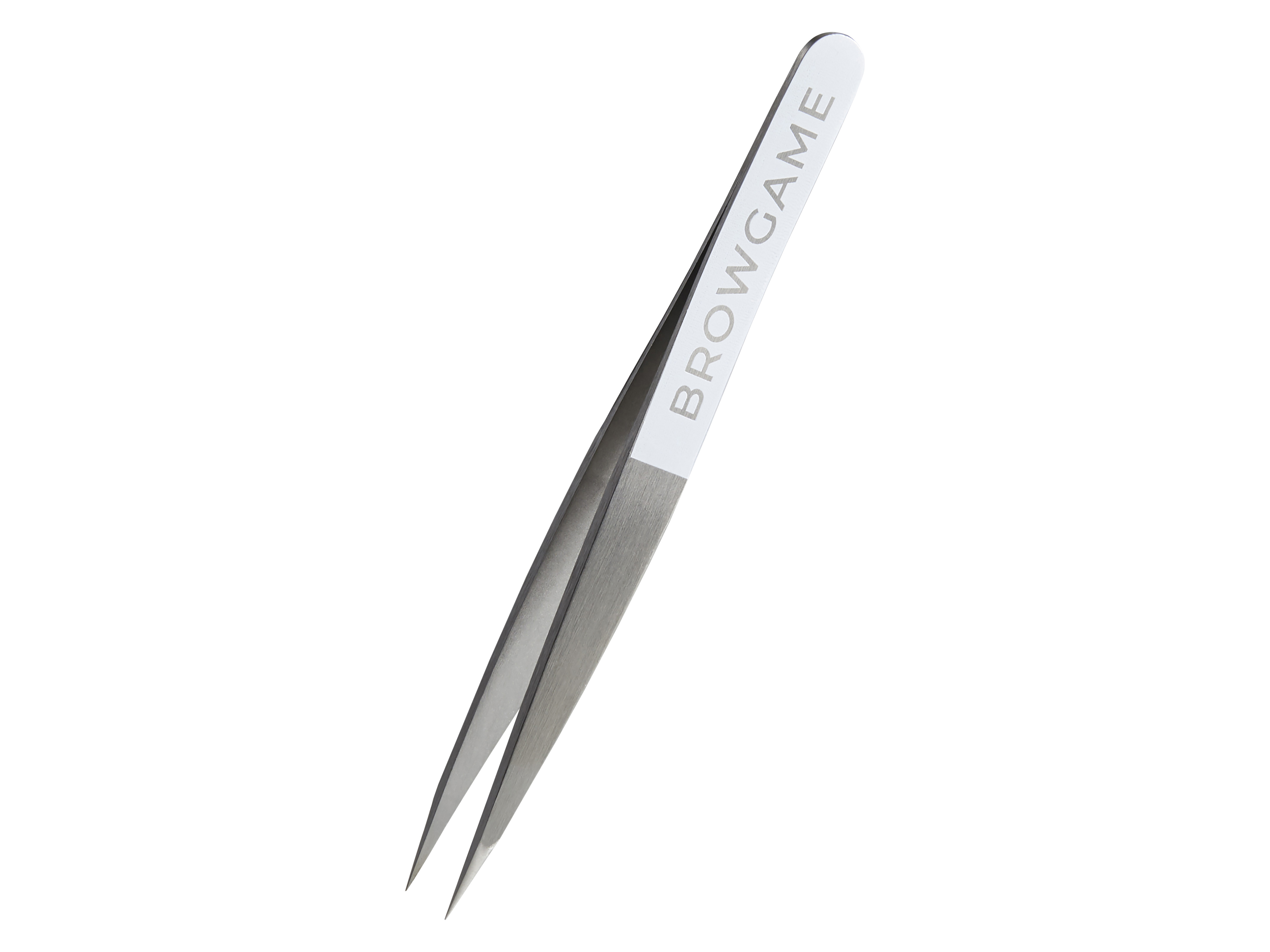 Browgame Cosmetic Browgame Original Pointed Tweezer, White & Steel, 1 stk.