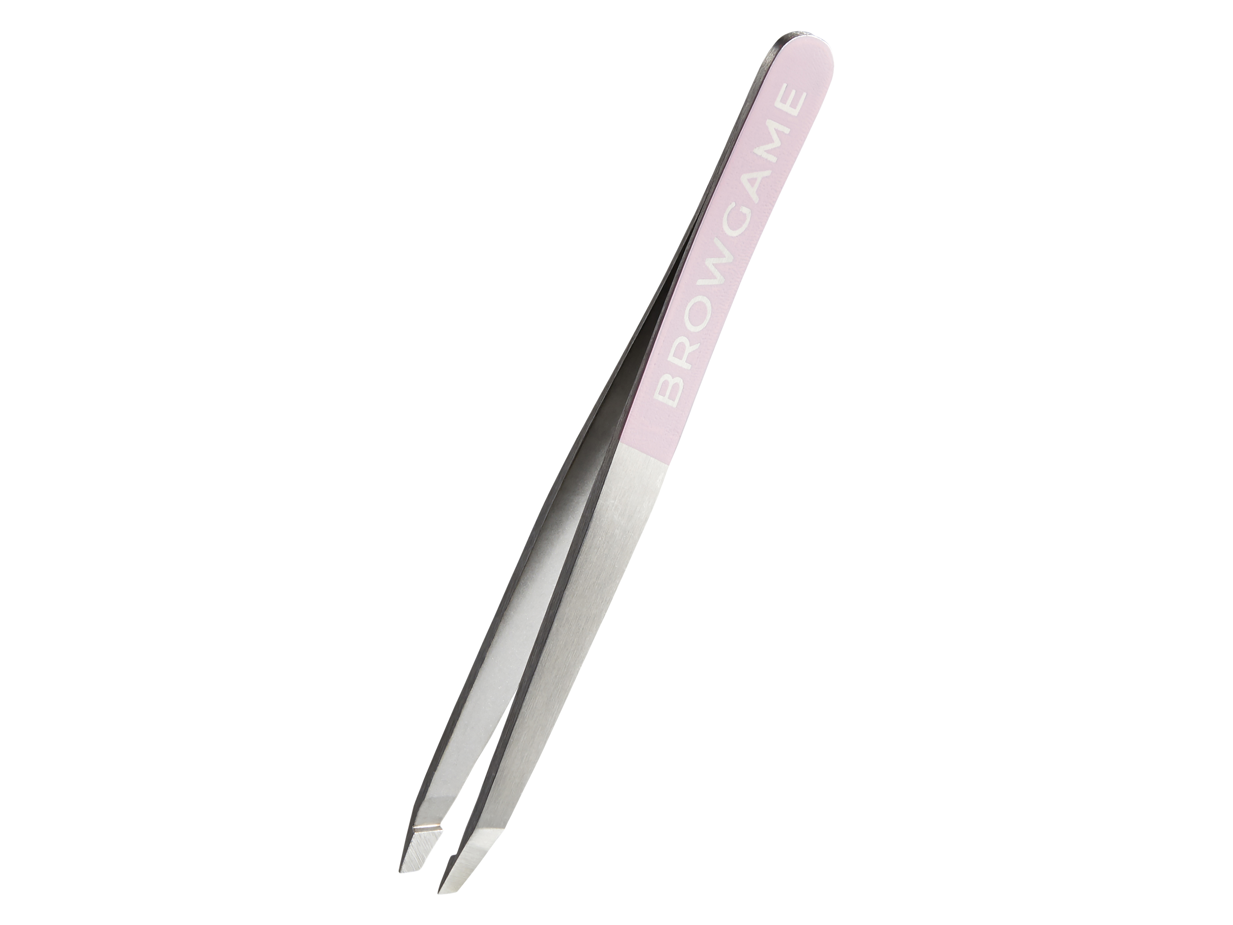 Browgame Cosmetic Browgame Original Slanted Tweezer, Pink & Steel, 1 stk.