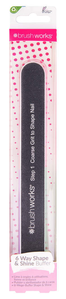 Brushworks 6 Sided Nail File Shape&Shine, 1 stk