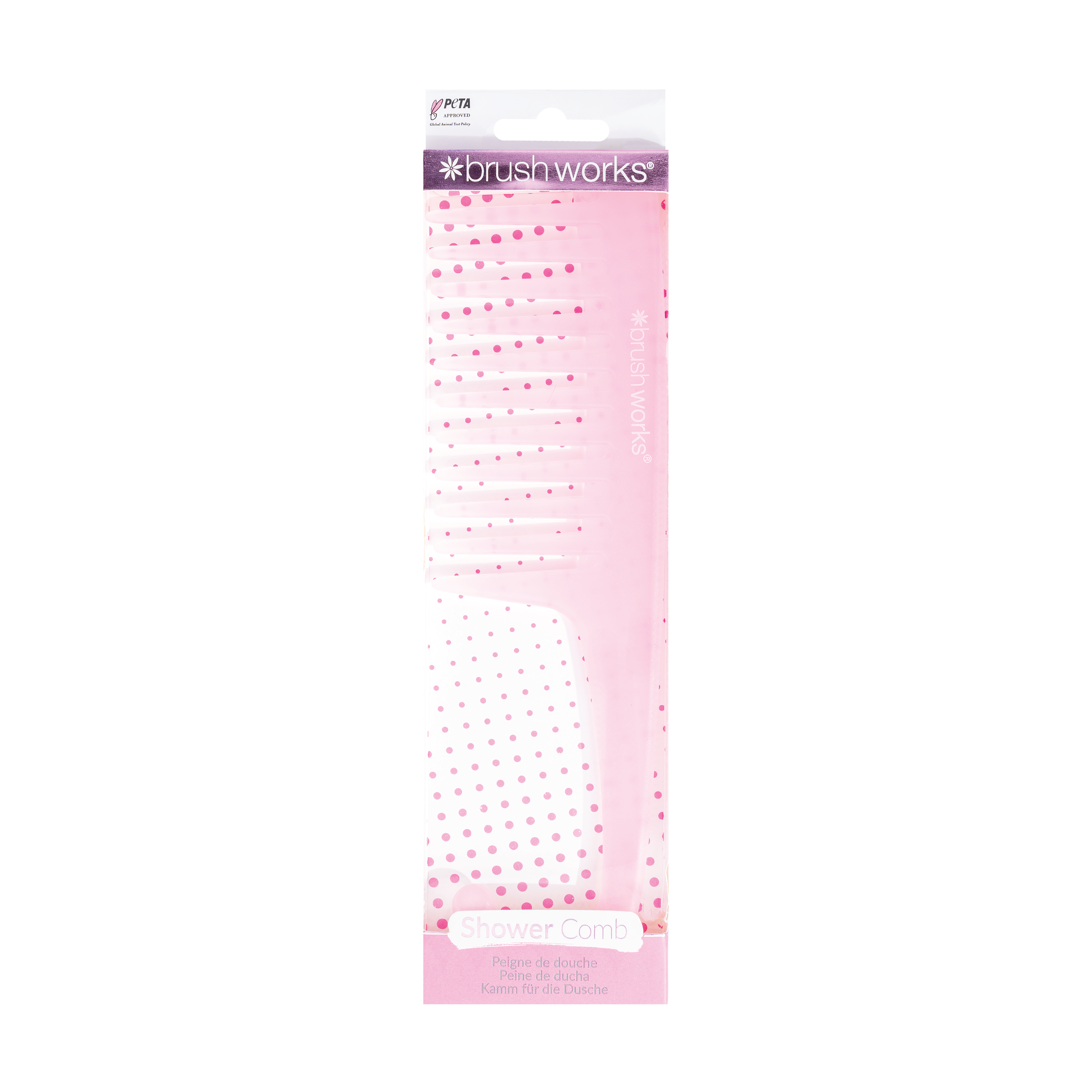 Brushworks Brushworks Shower Comb, Rosa, 1 stk.