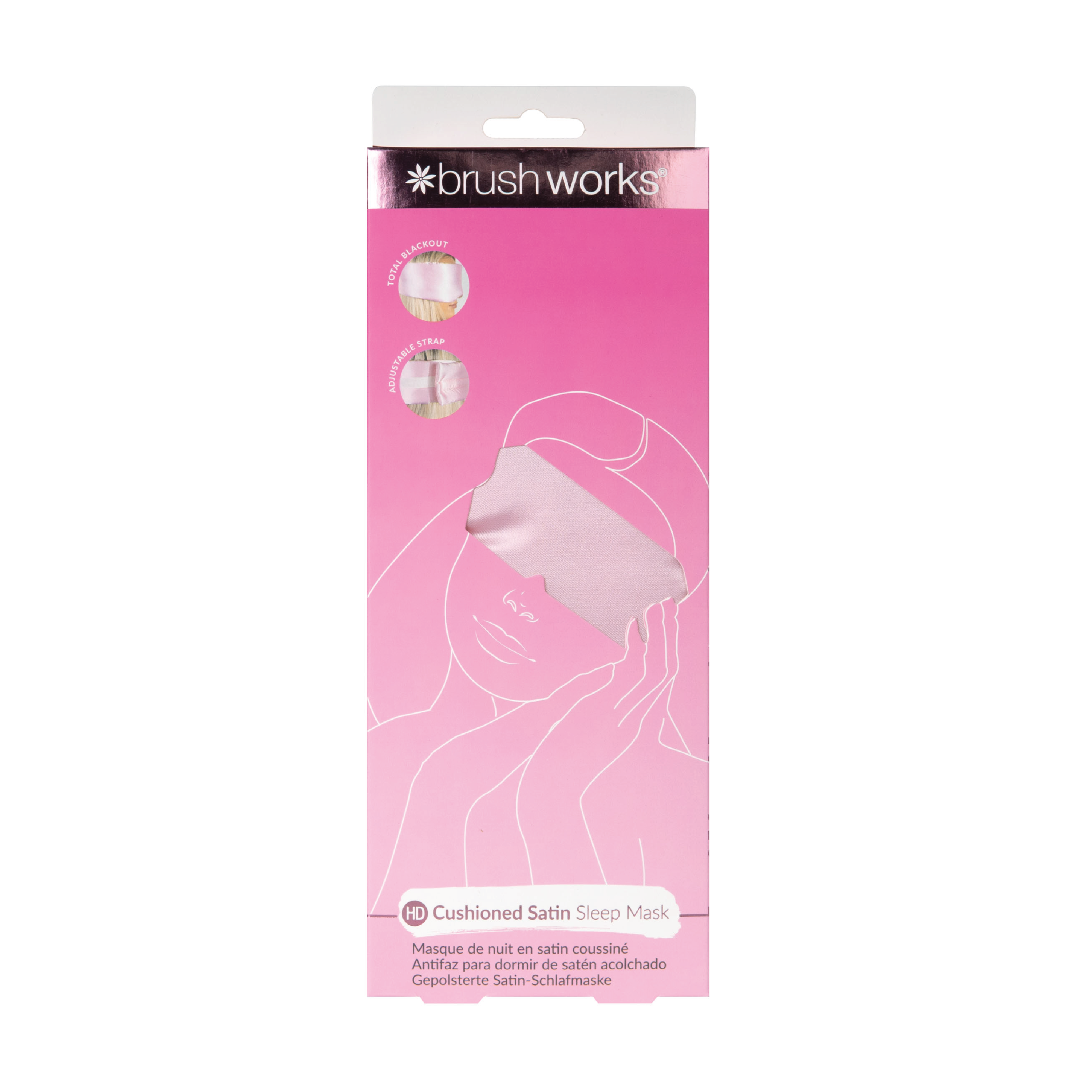 Brushworks Cushioned Satin Sleep Mask, 1 stk.